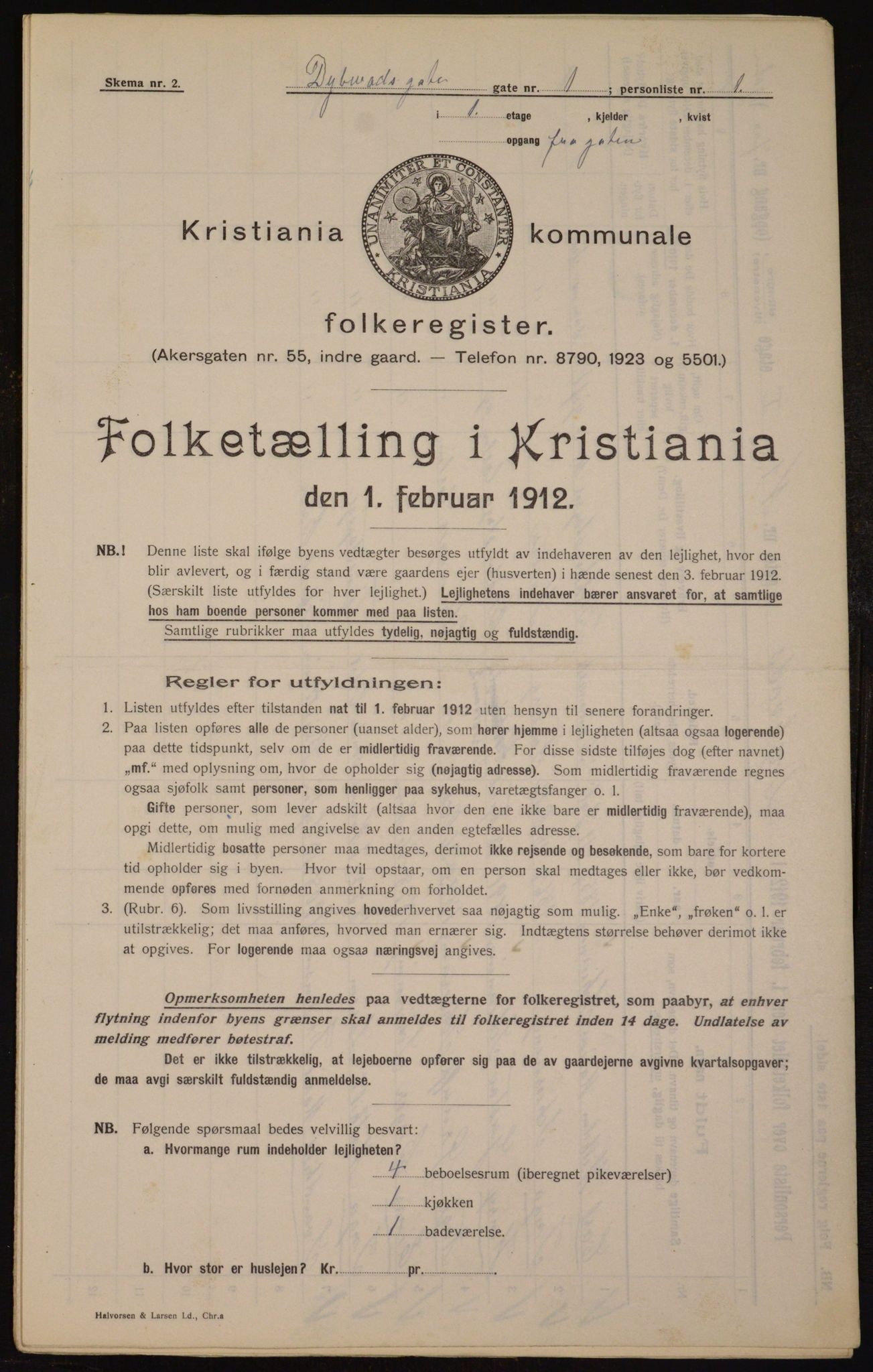 OBA, Kommunal folketelling 1.2.1912 for Kristiania, 1912, s. 17364