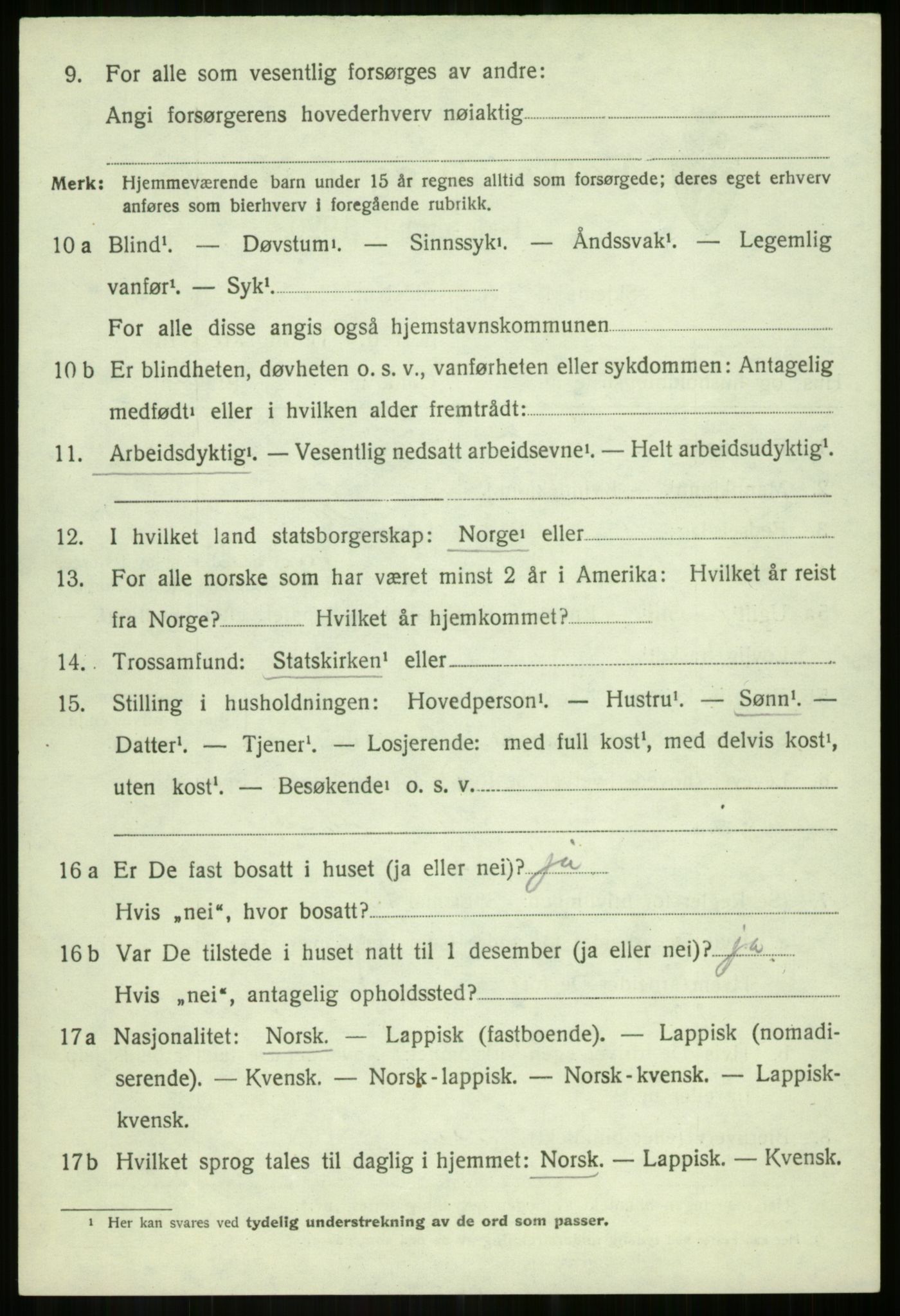SATØ, Folketelling 1920 for 1921 Salangen herred, 1920, s. 1409