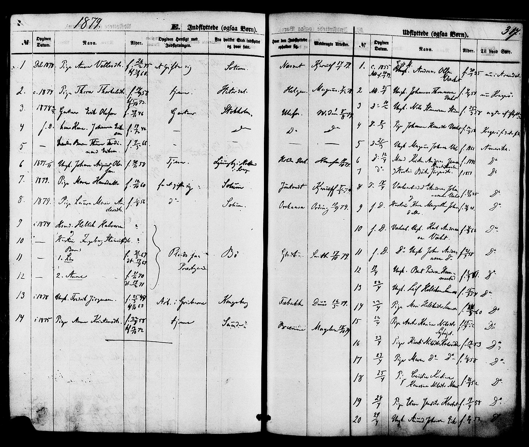 Holla kirkebøker, AV/SAKO-A-272/F/Fa/L0007: Ministerialbok nr. 7, 1869-1881, s. 317