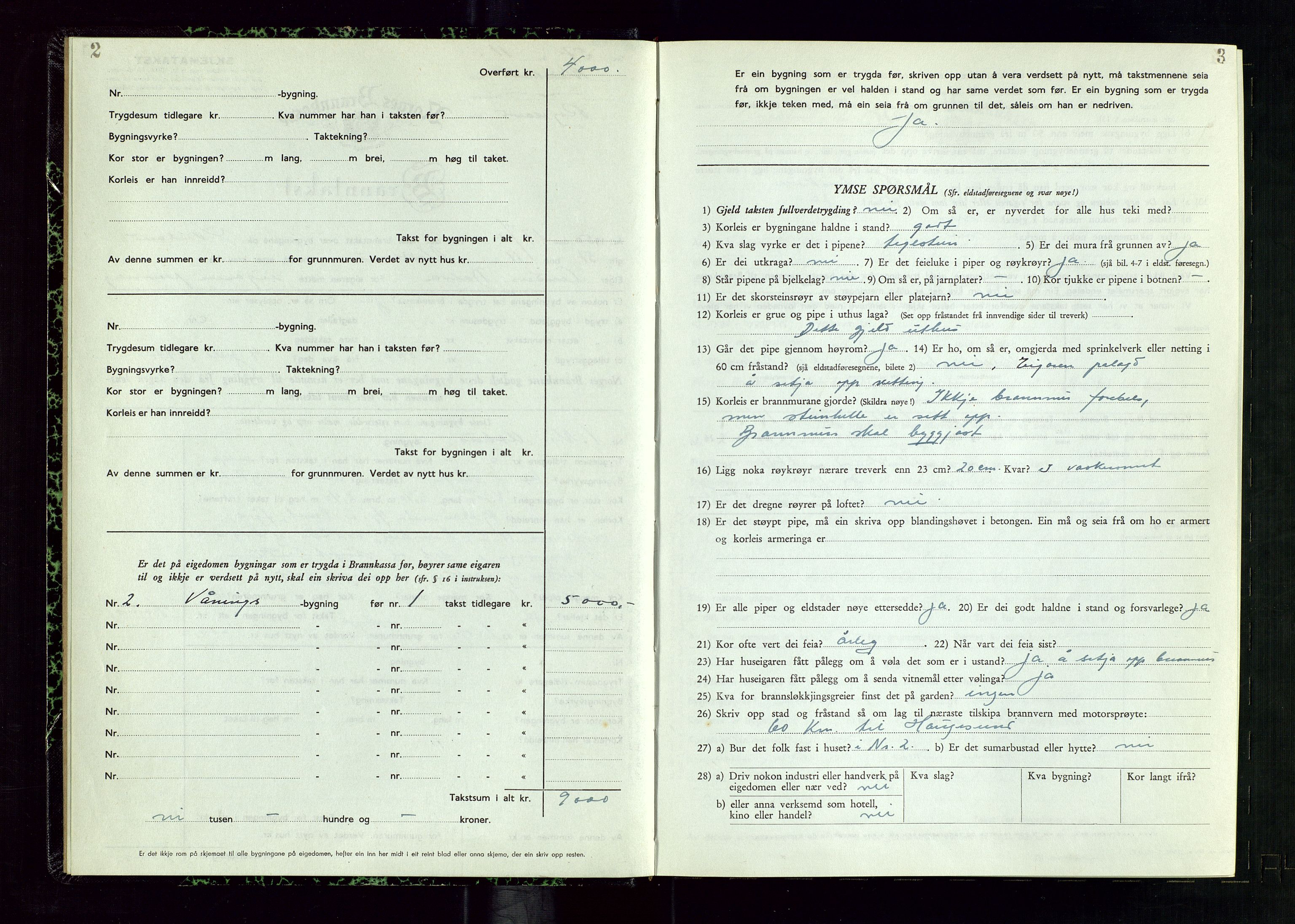 Nedstrand lensmannskontor, AV/SAST-A-100236/Gob/L0003: "Branntakstprotokoll", 1950-1954, s. 2-3