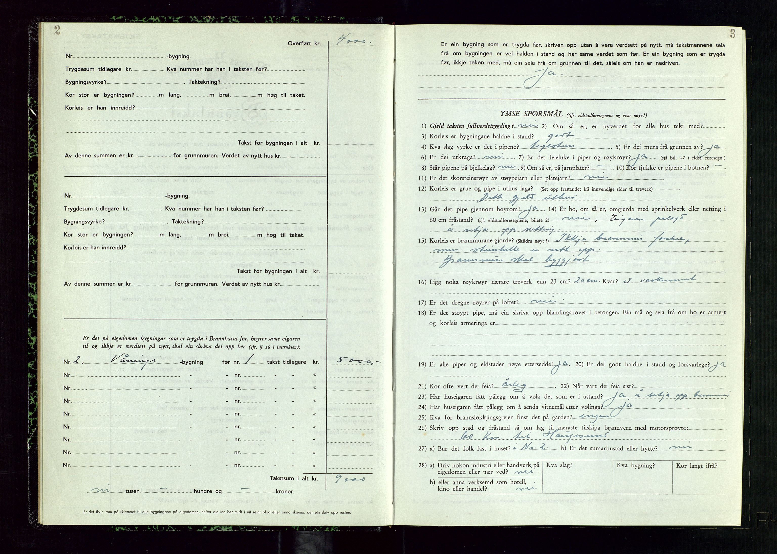 Nedstrand lensmannskontor, SAST/A-100236/Gob/L0003: "Branntakstprotokoll", 1950-1954, s. 2-3