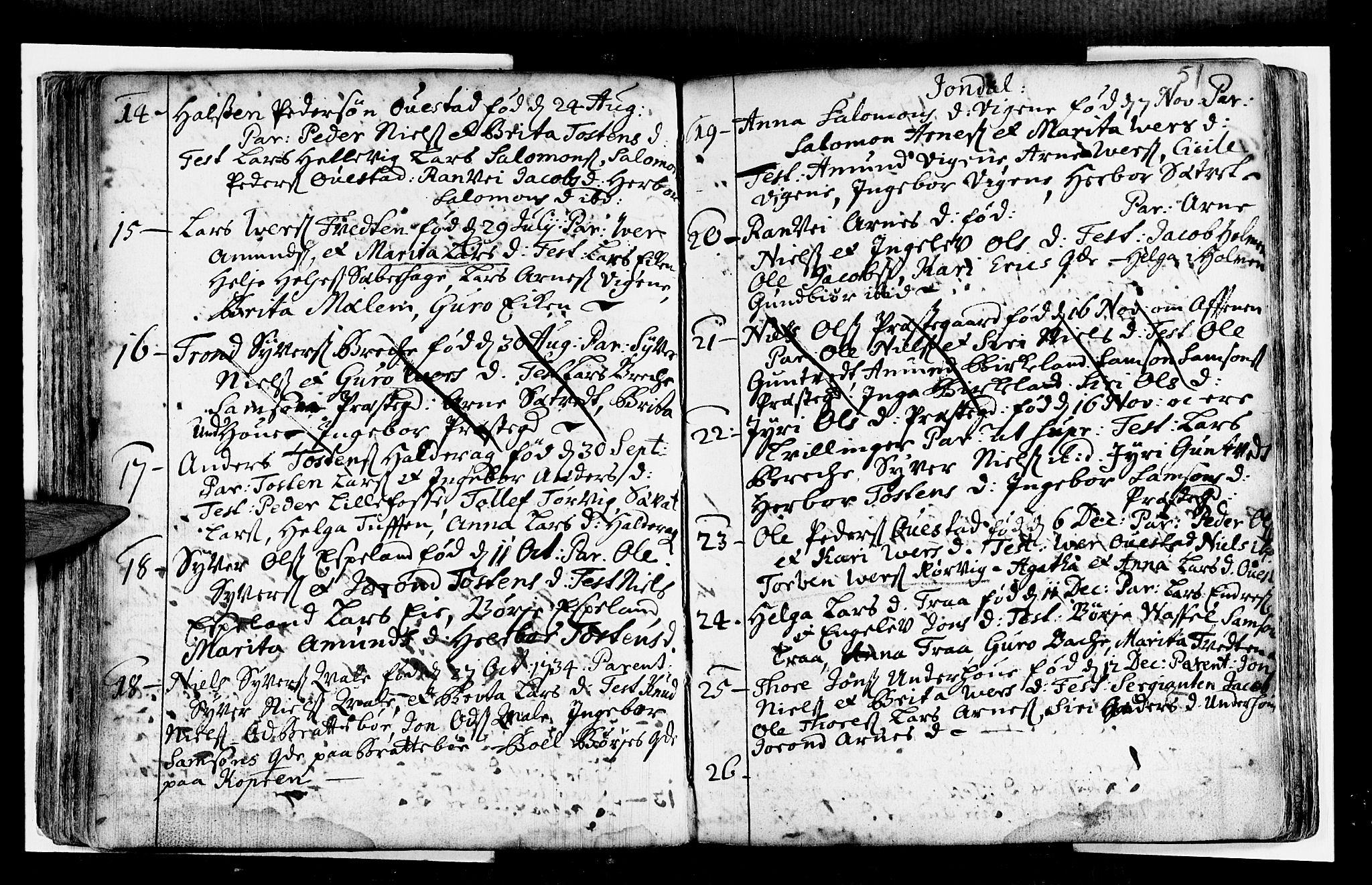 Strandebarm sokneprestembete, SAB/A-78401/H/Haa: Ministerialbok nr. A 2 /2, 1727-1750, s. 51