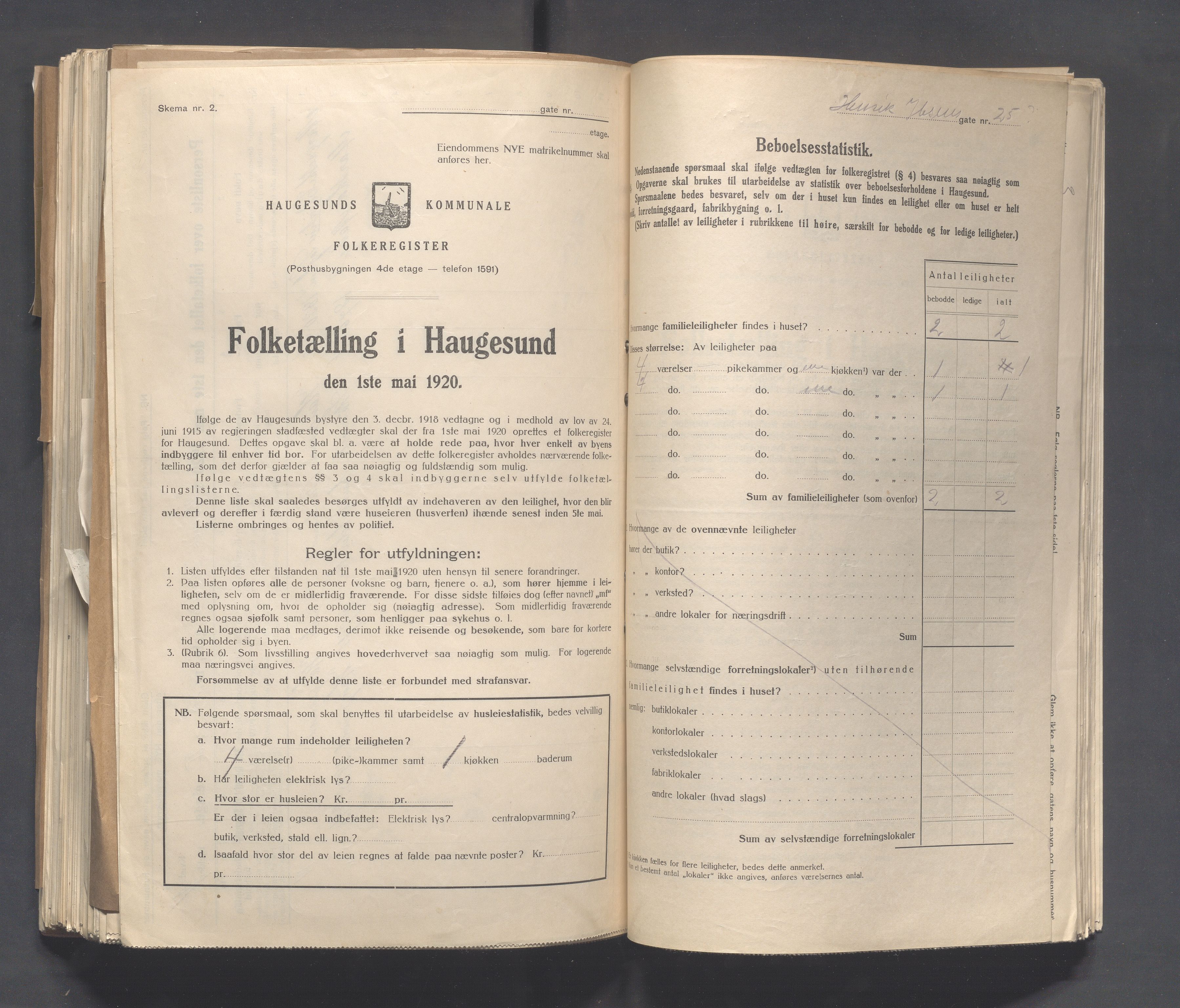 IKAR, Kommunal folketelling 1.5.1920 for Haugesund, 1920, s. 1402