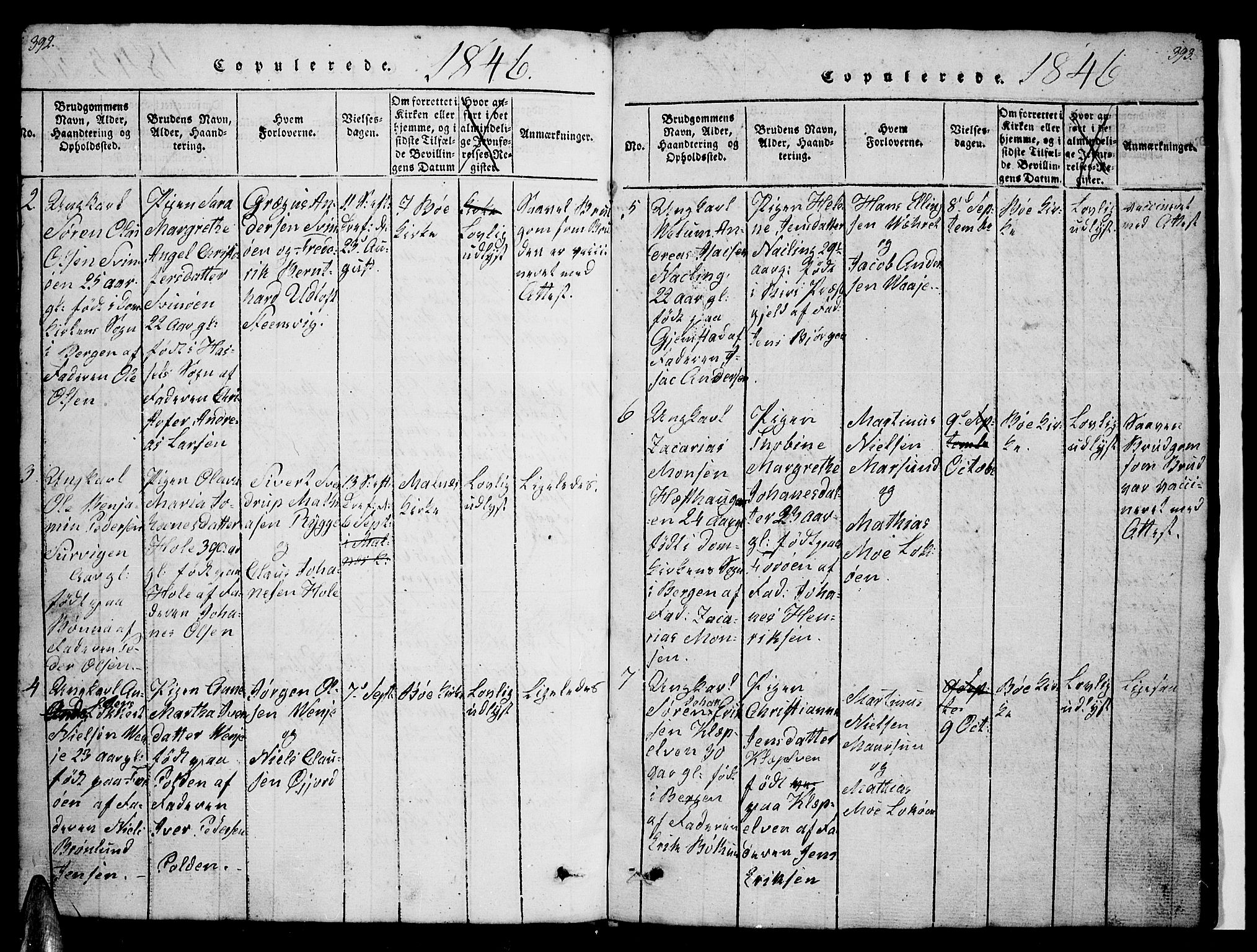 Ministerialprotokoller, klokkerbøker og fødselsregistre - Nordland, AV/SAT-A-1459/891/L1312: Klokkerbok nr. 891C01, 1820-1856, s. 392-393