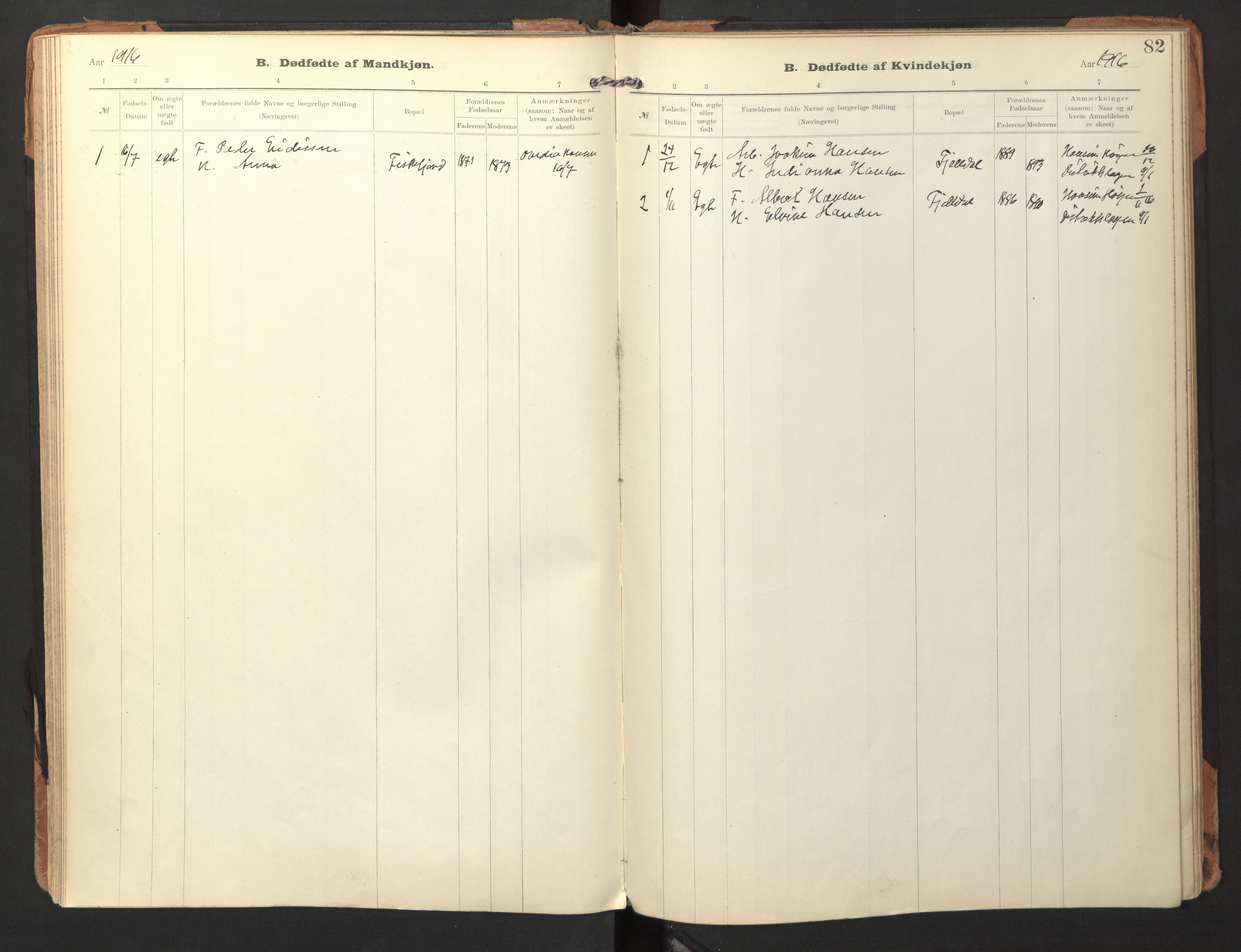 Ministerialprotokoller, klokkerbøker og fødselsregistre - Nordland, AV/SAT-A-1459/865/L0928: Ministerialbok nr. 865A06, 1913-1926, s. 82