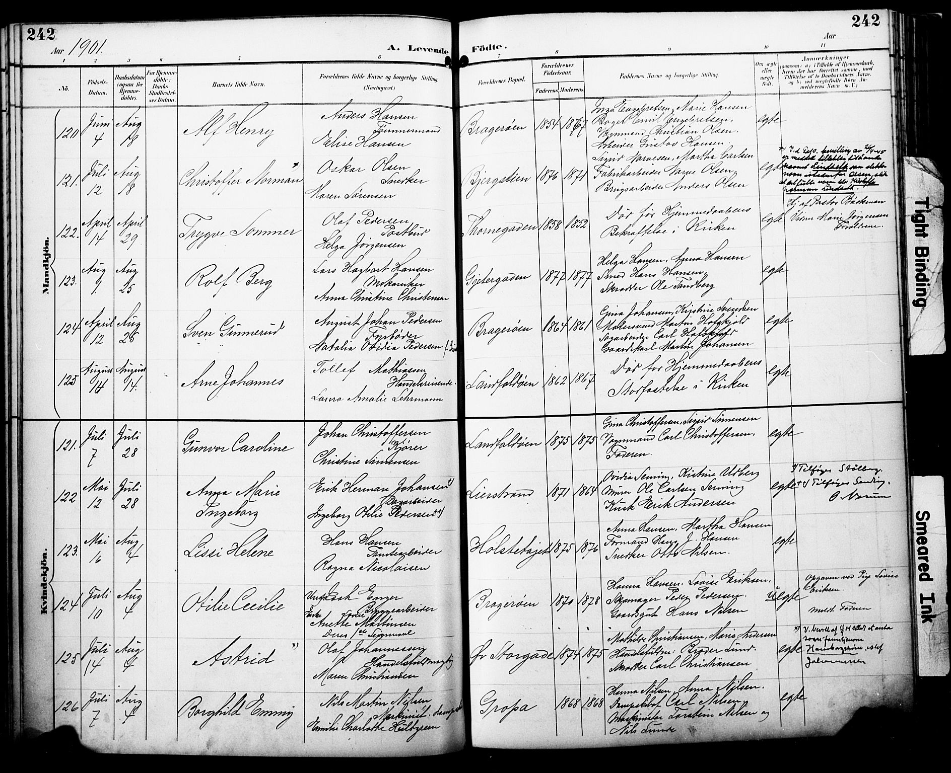 Bragernes kirkebøker, AV/SAKO-A-6/F/Fb/L0008: Ministerialbok nr. II 8, 1894-1902, s. 242