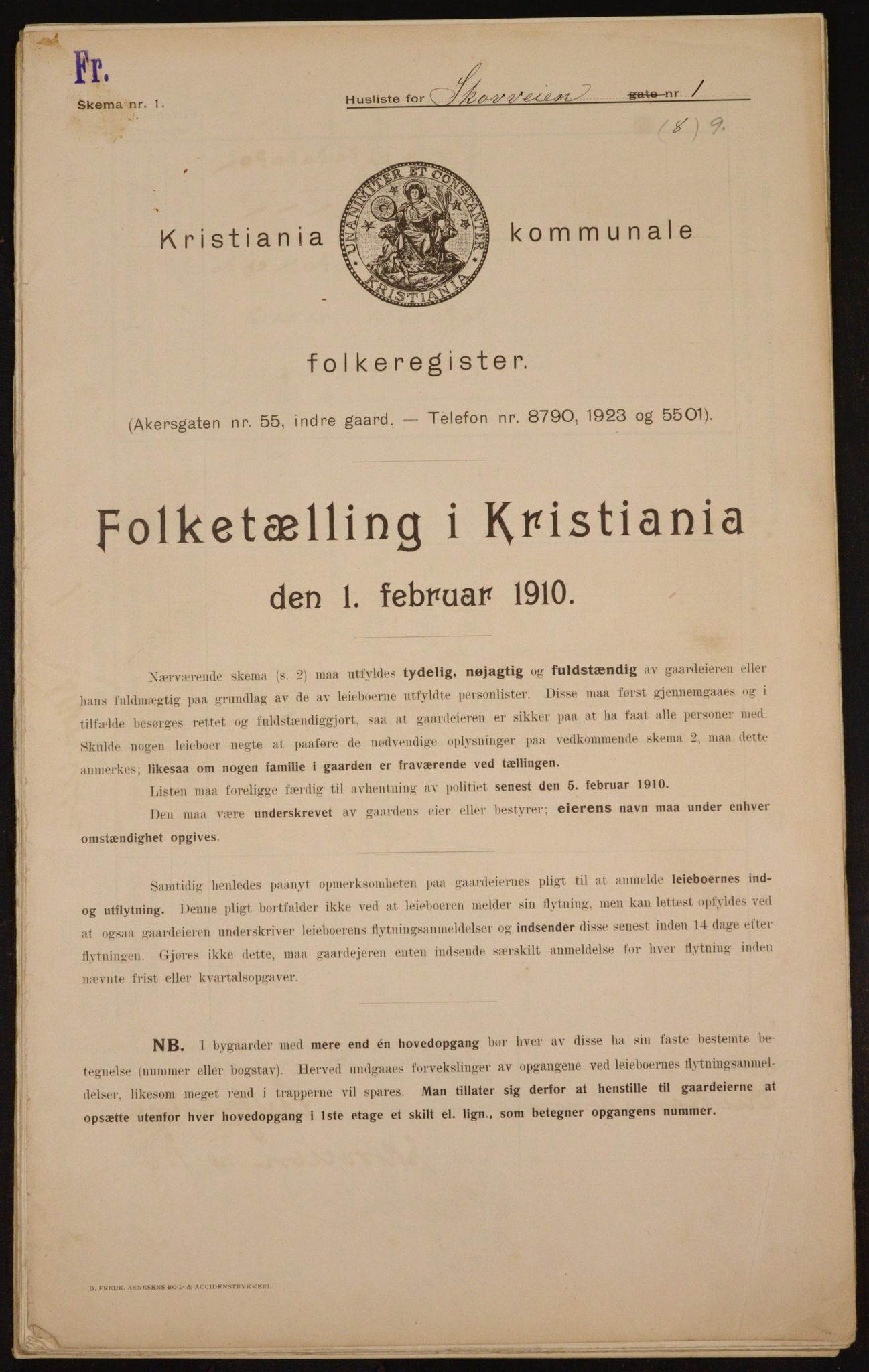 OBA, Kommunal folketelling 1.2.1910 for Kristiania, 1910, s. 91913