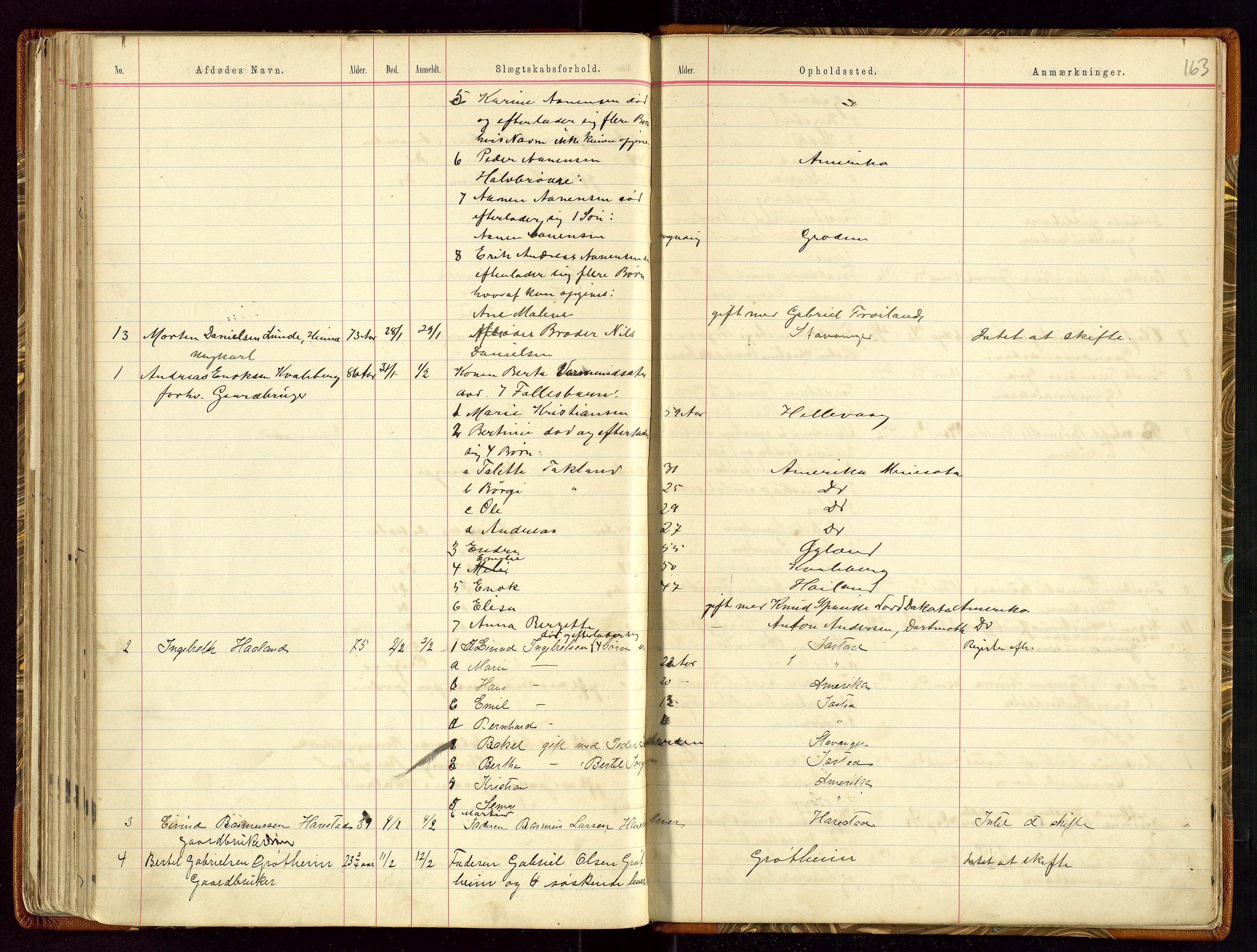 Hetland lensmannskontor, AV/SAST-A-100101/Gga/L0001: Dødsfallprotokoll, 1883-1910, s. 163