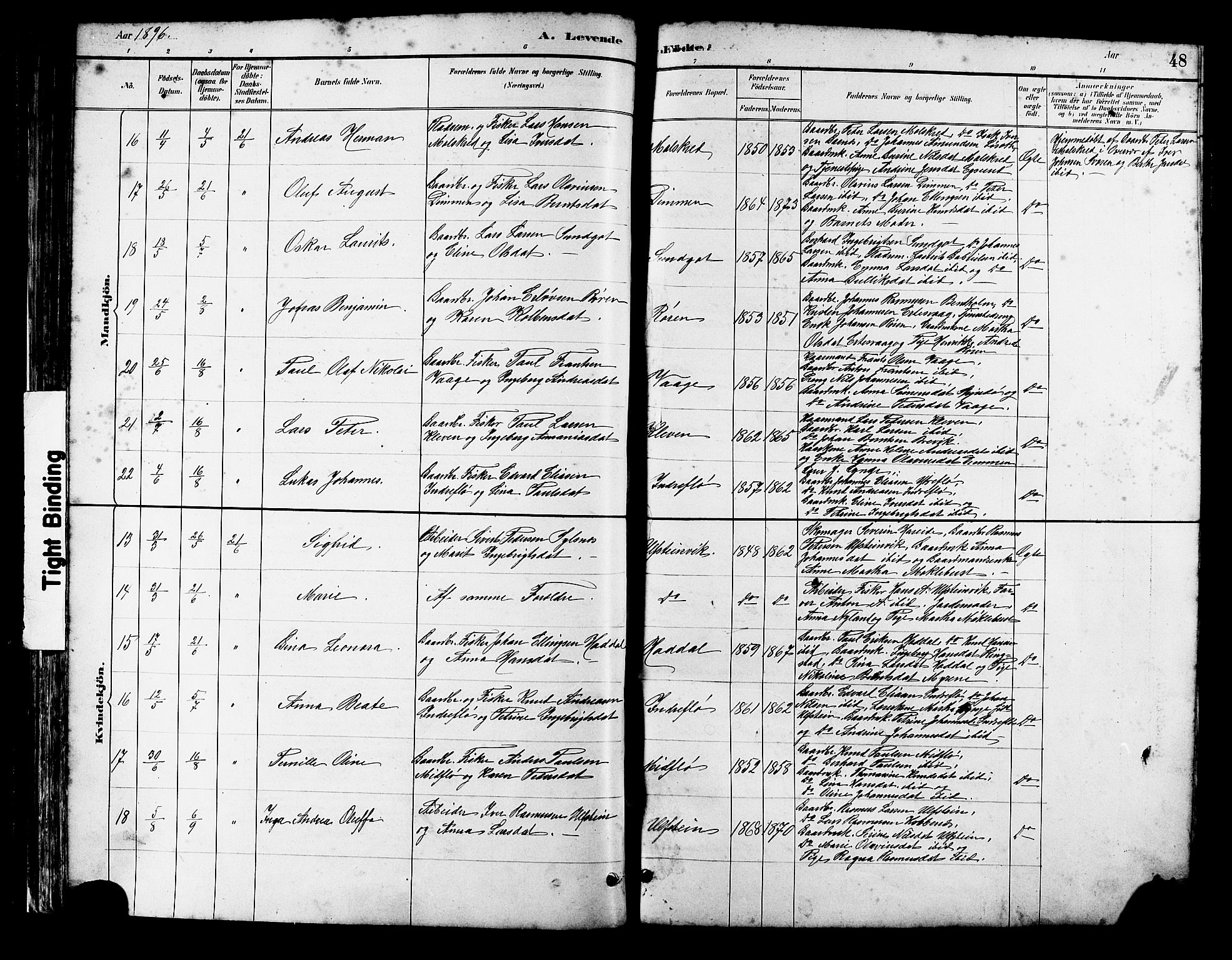 Ministerialprotokoller, klokkerbøker og fødselsregistre - Møre og Romsdal, AV/SAT-A-1454/509/L0112: Klokkerbok nr. 509C02, 1883-1922, s. 48