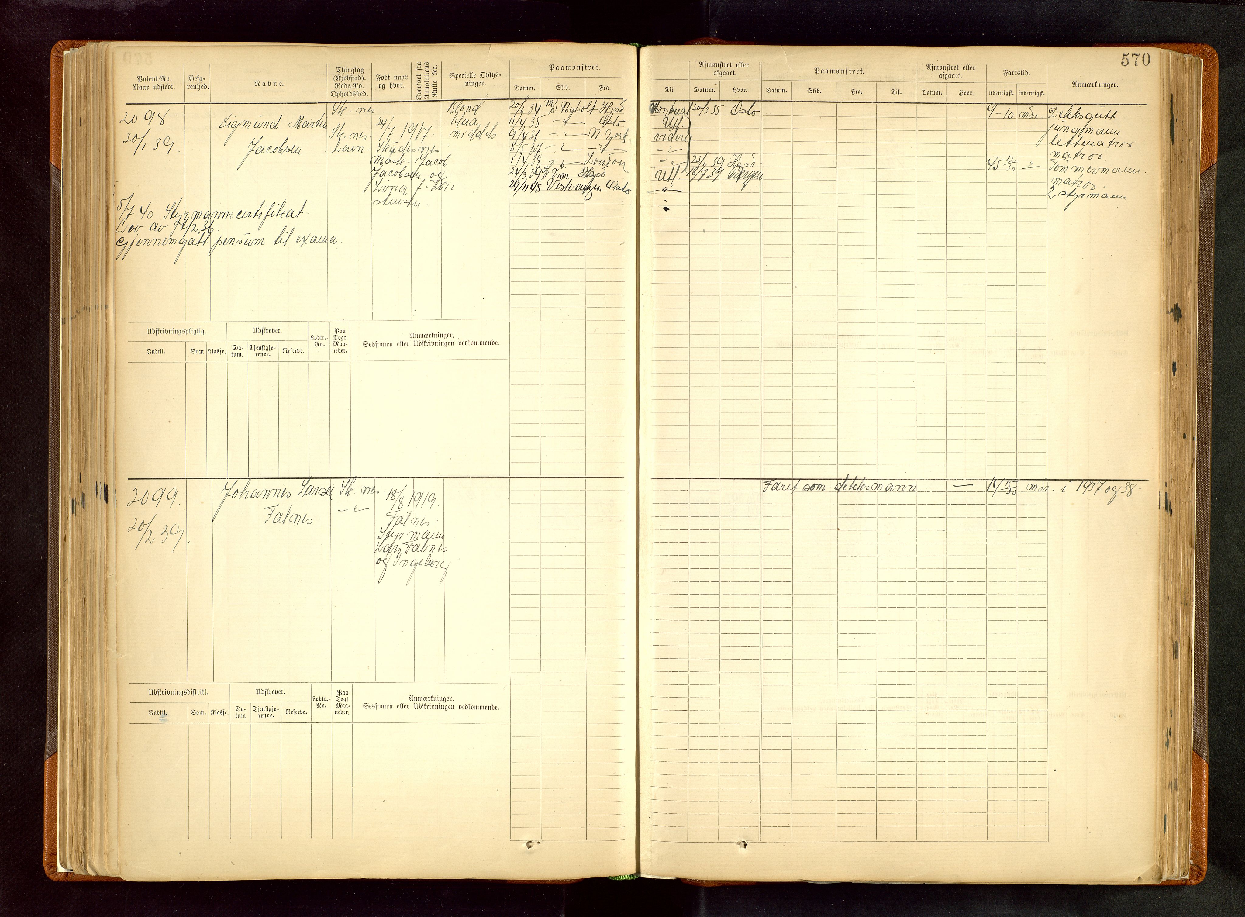 Haugesund sjømannskontor, SAST/A-102007/F/Fb/Fbb/L0002: Sjøfartsrulle Skudenes kretsnr. 959-2439, 1860-1948, s. 570