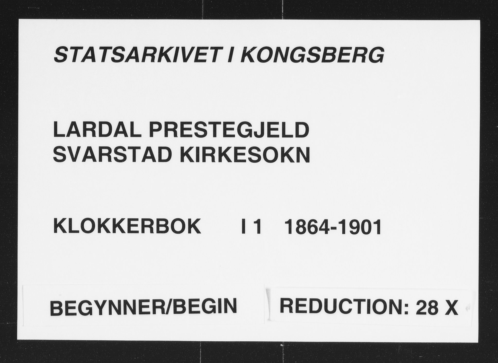 Lardal kirkebøker, AV/SAKO-A-350/G/Ga/L0001: Klokkerbok nr. I 1, 1864-1901