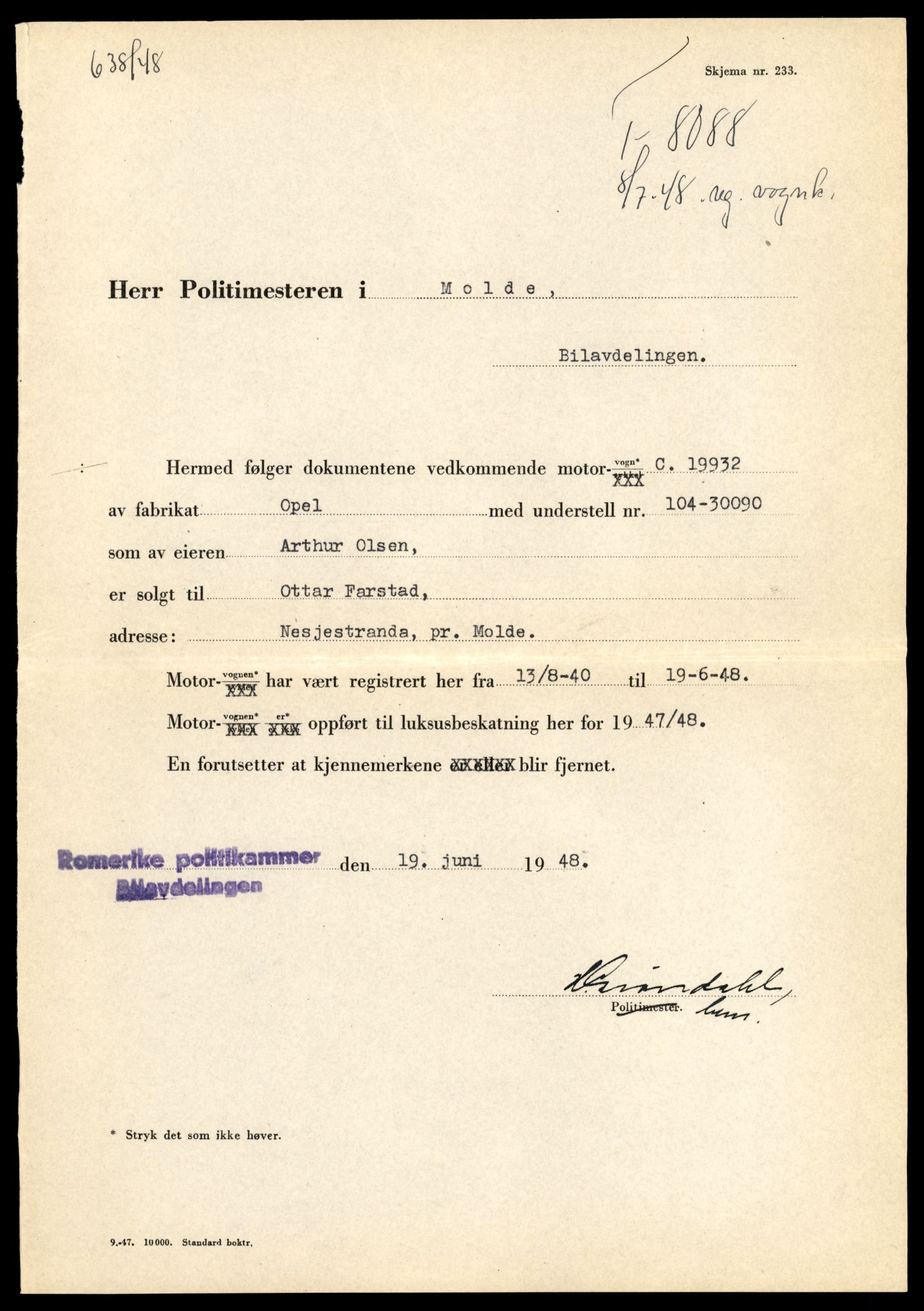Møre og Romsdal vegkontor - Ålesund trafikkstasjon, AV/SAT-A-4099/F/Fe/L0022: Registreringskort for kjøretøy T 10584 - T 10694, 1927-1998, s. 2161