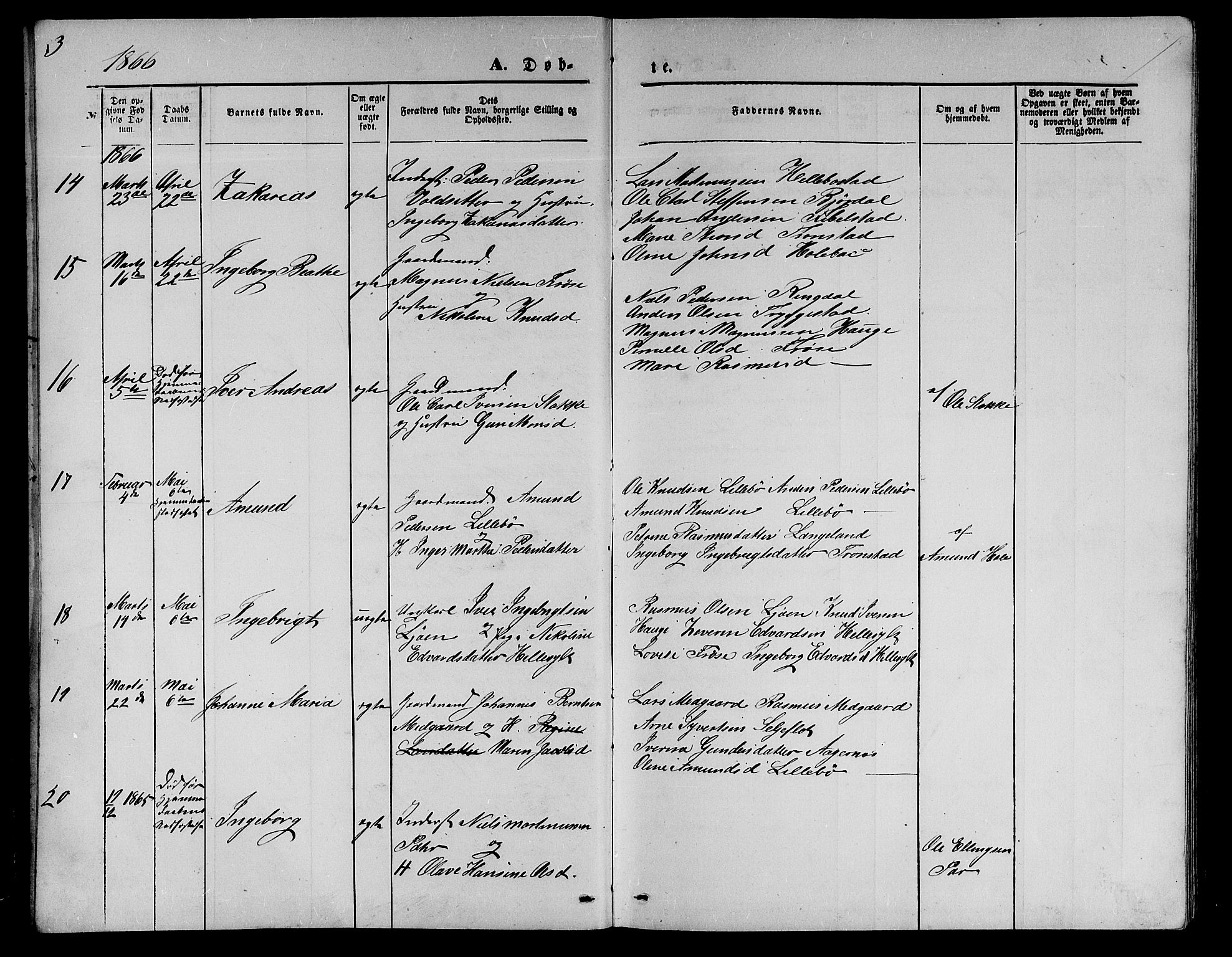 Ministerialprotokoller, klokkerbøker og fødselsregistre - Møre og Romsdal, AV/SAT-A-1454/517/L0229: Klokkerbok nr. 517C02, 1864-1879, s. 3