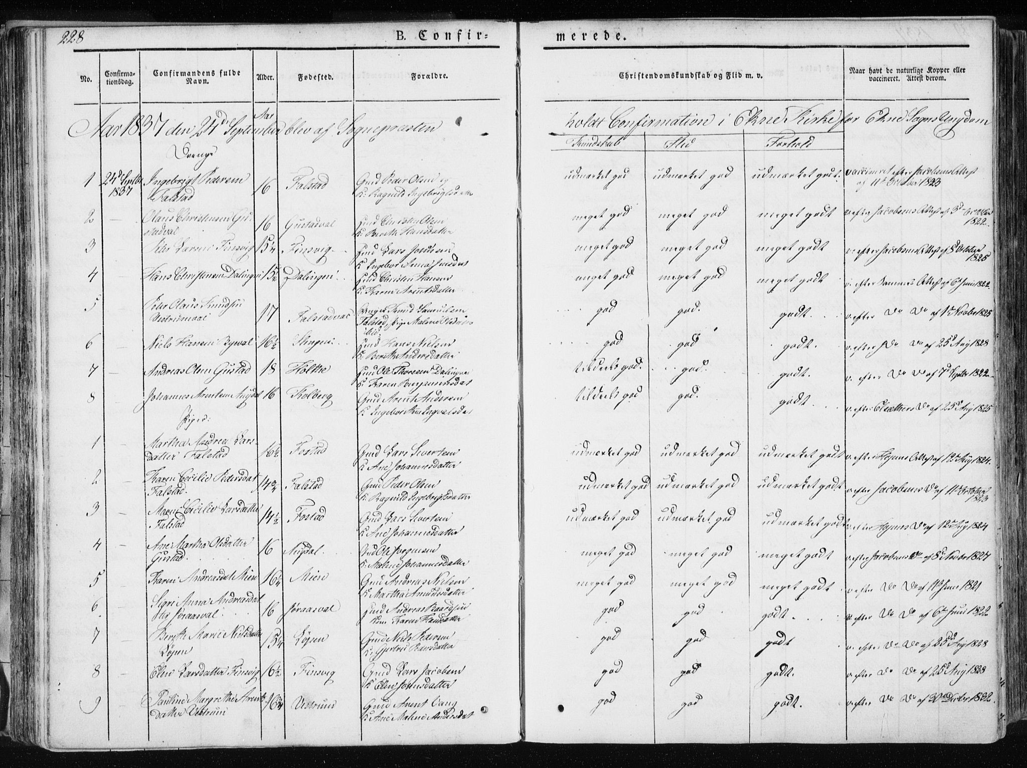 Ministerialprotokoller, klokkerbøker og fødselsregistre - Nord-Trøndelag, SAT/A-1458/717/L0154: Ministerialbok nr. 717A06 /1, 1836-1849, s. 228