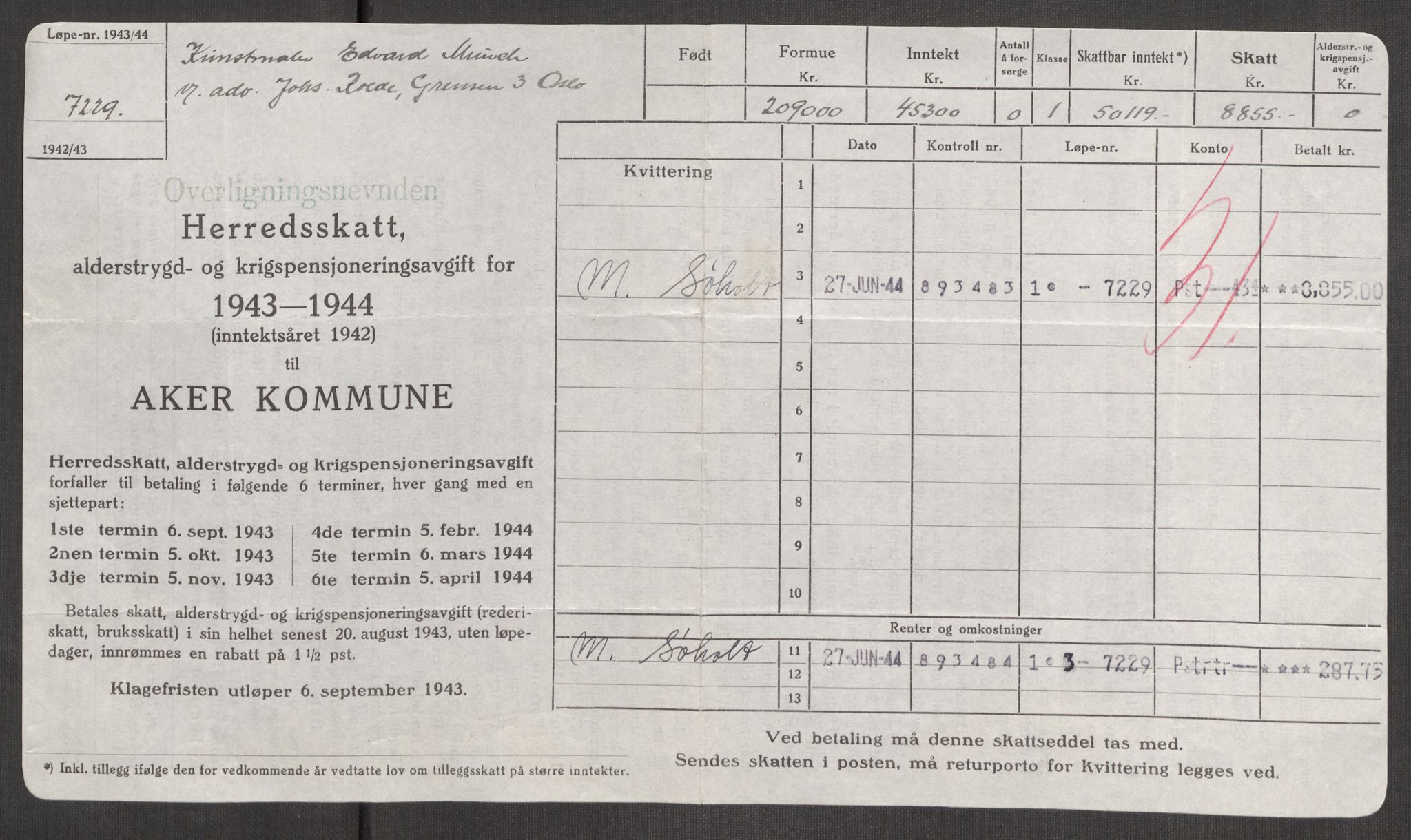 Oslo skifterett, AV/SAO-A-10383/I/Id/L0004: Bomapper (sluttede bo), 1948, s. 261