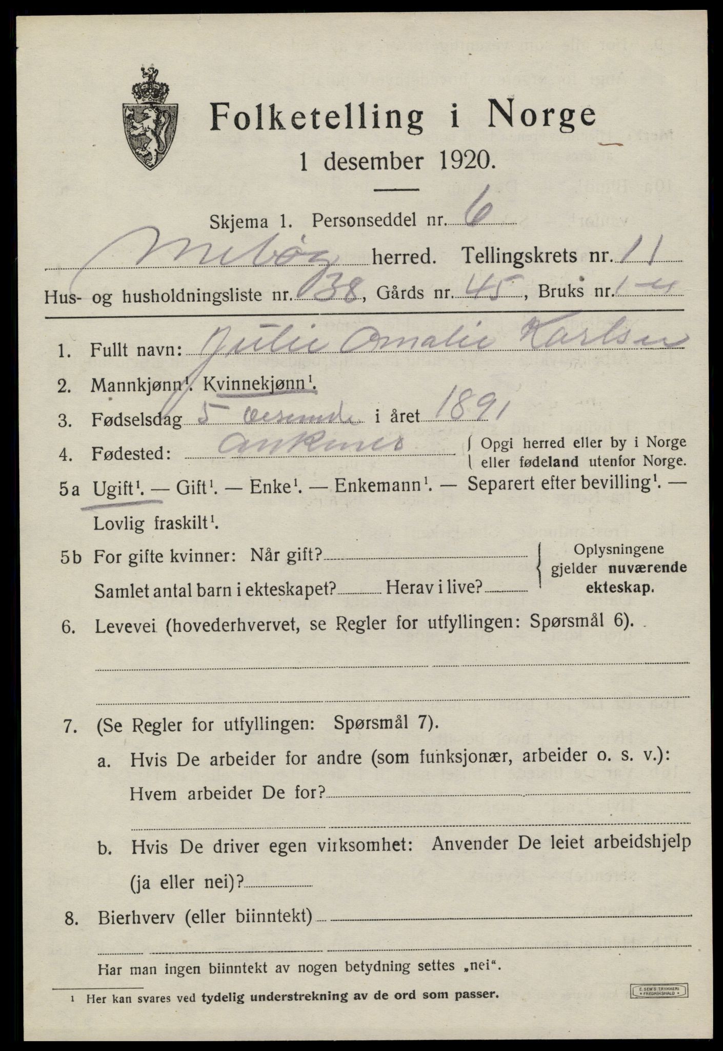 SAT, Folketelling 1920 for 1837 Meløy herred, 1920, s. 6377