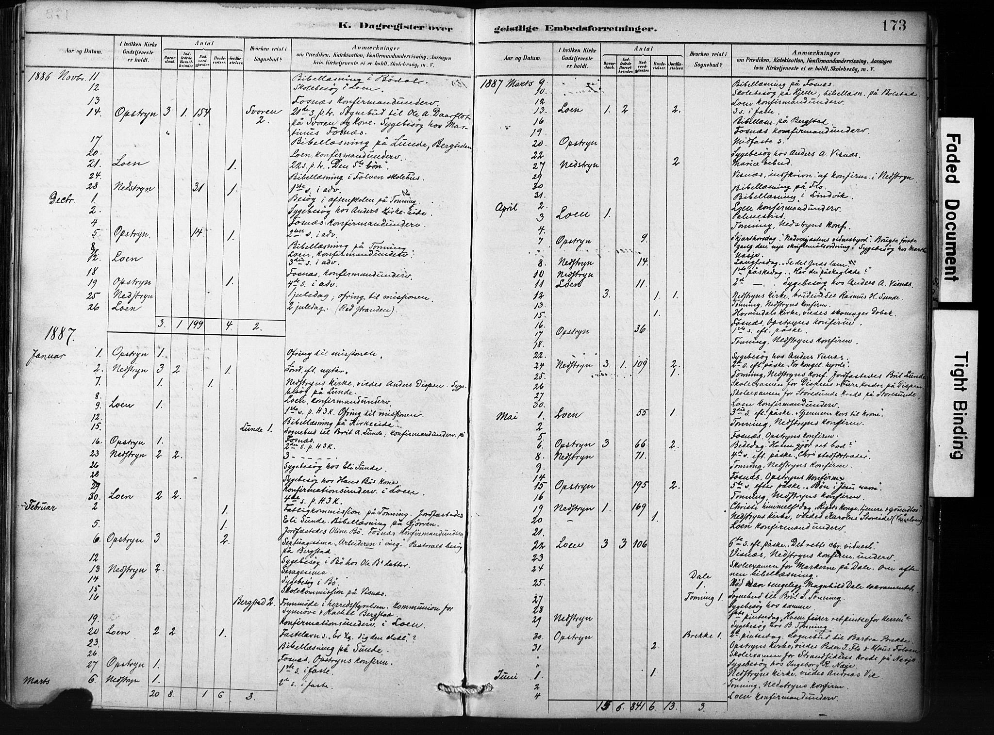 Stryn Sokneprestembete, SAB/A-82501: Ministerialbok nr. D 1, 1878-1907, s. 173