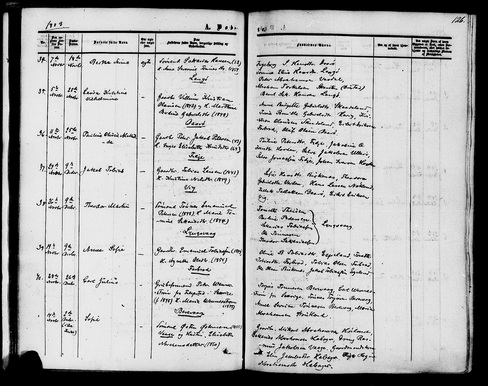 Herad sokneprestkontor, SAK/1111-0018/F/Fa/Fab/L0004: Ministerialbok nr. A 4, 1853-1885, s. 126