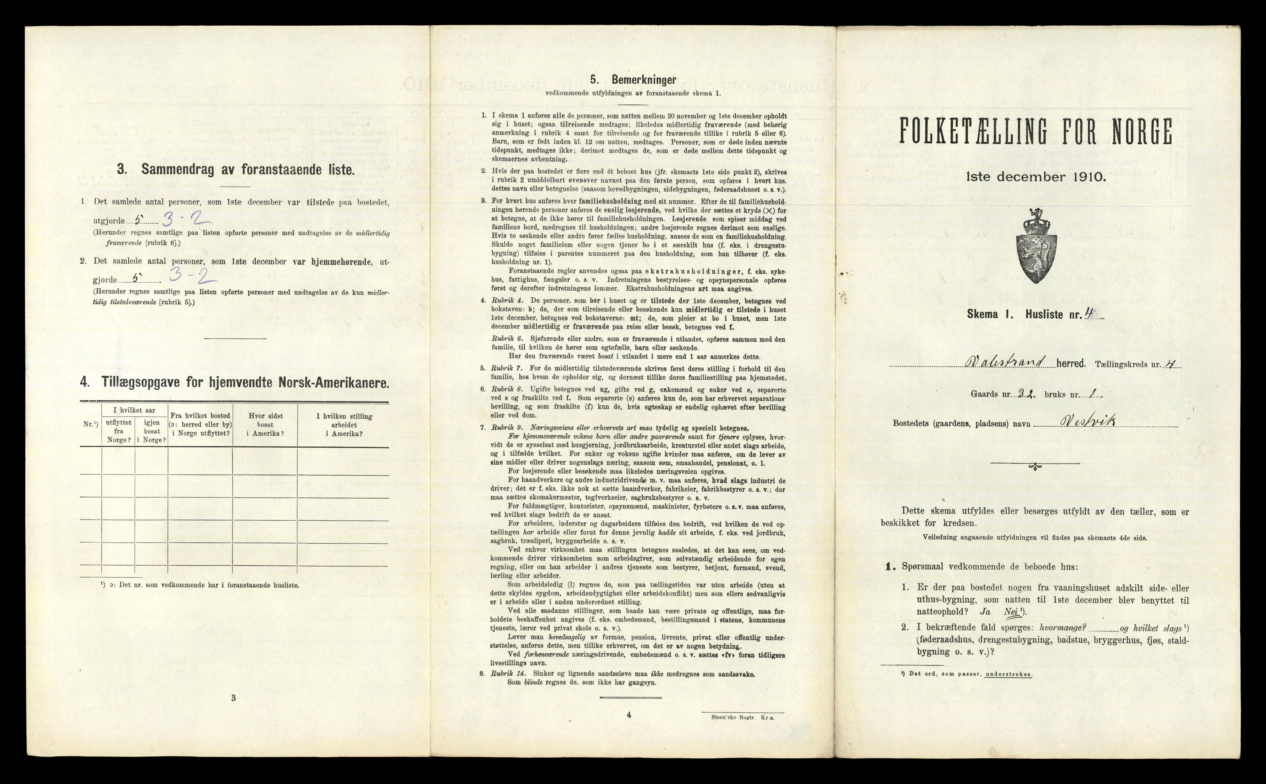 RA, Folketelling 1910 for 1217 Valestrand herred, 1910, s. 294