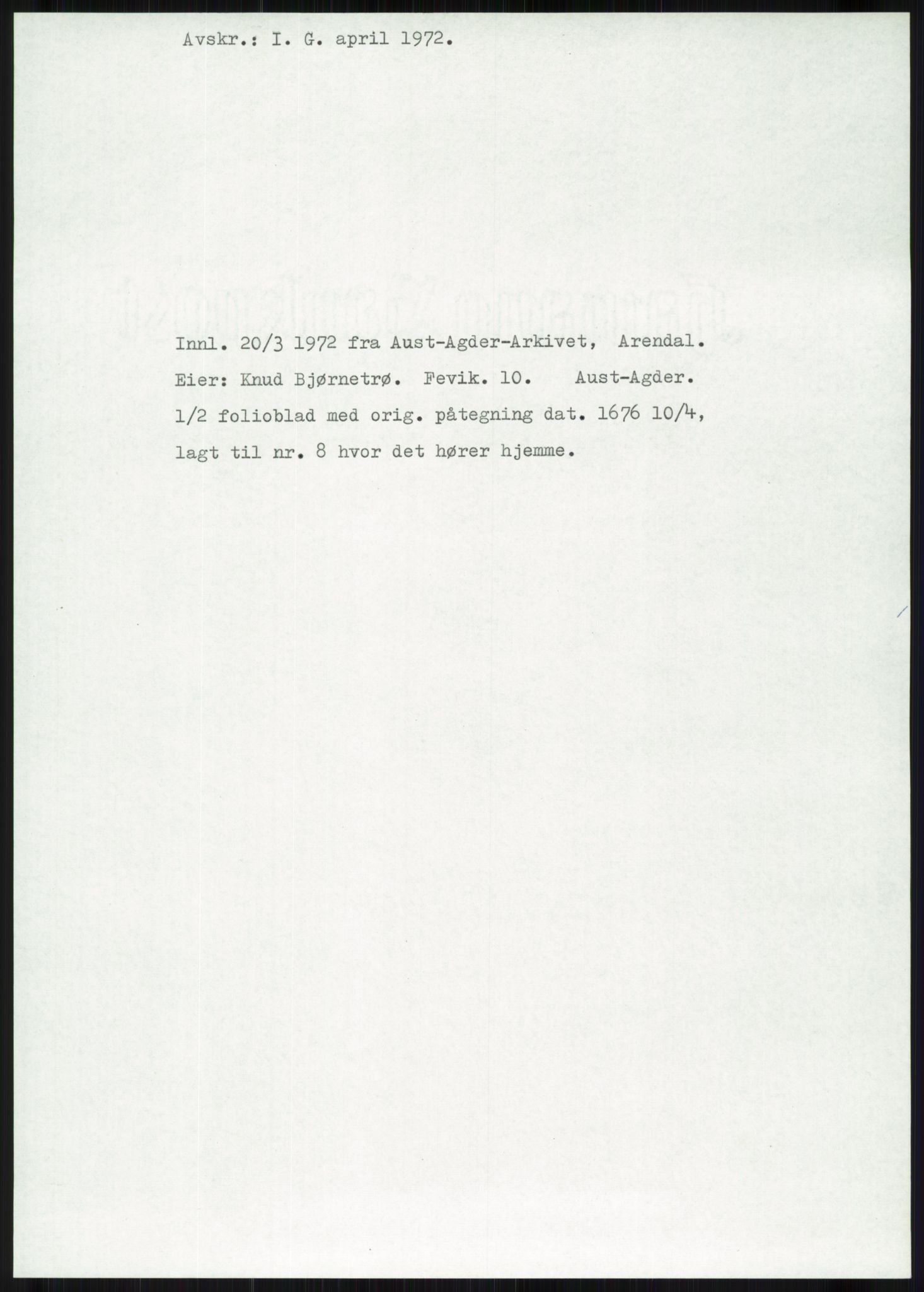 Samlinger til kildeutgivelse, Diplomavskriftsamlingen, RA/EA-4053/H/Ha, s. 507