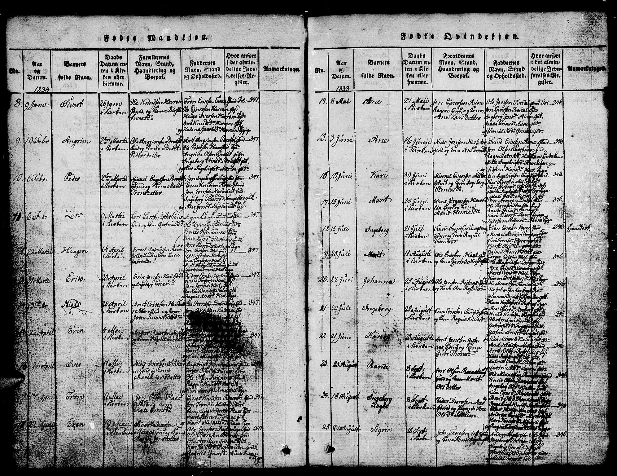 Ministerialprotokoller, klokkerbøker og fødselsregistre - Sør-Trøndelag, AV/SAT-A-1456/674/L0874: Klokkerbok nr. 674C01, 1816-1860, s. 47