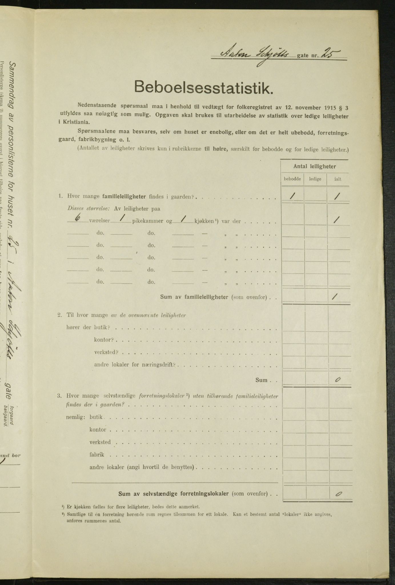 OBA, Kommunal folketelling 1.2.1916 for Kristiania, 1916, s. 1376