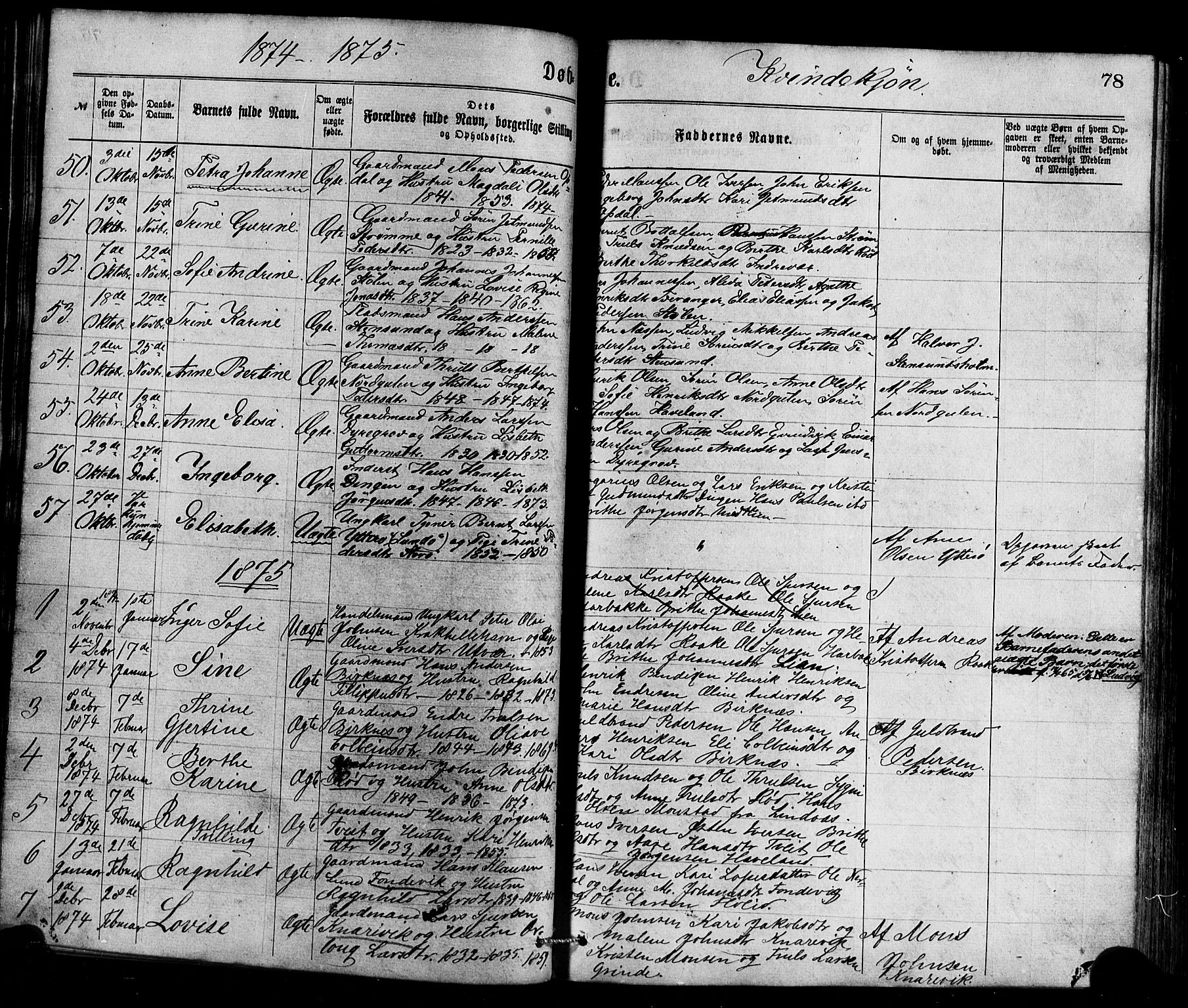 Gulen sokneprestembete, AV/SAB-A-80201/H/Haa/Haaa/L0023: Ministerialbok nr. A 23, 1870-1880, s. 78