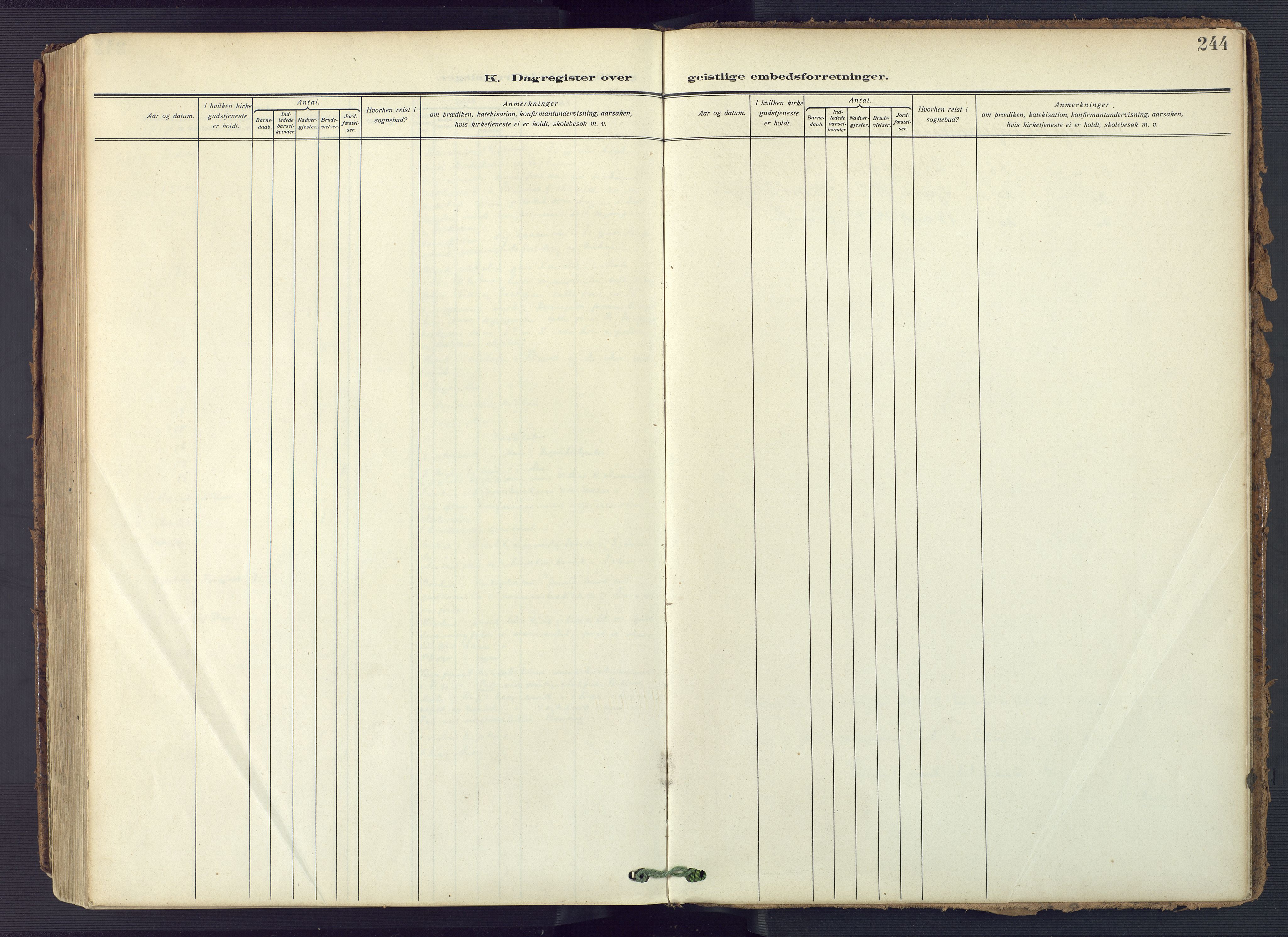 Flekkefjord sokneprestkontor, AV/SAK-1111-0012/F/Fa/Fac/L0010: Ministerialbok nr. A 10, 1910-1927, s. 244