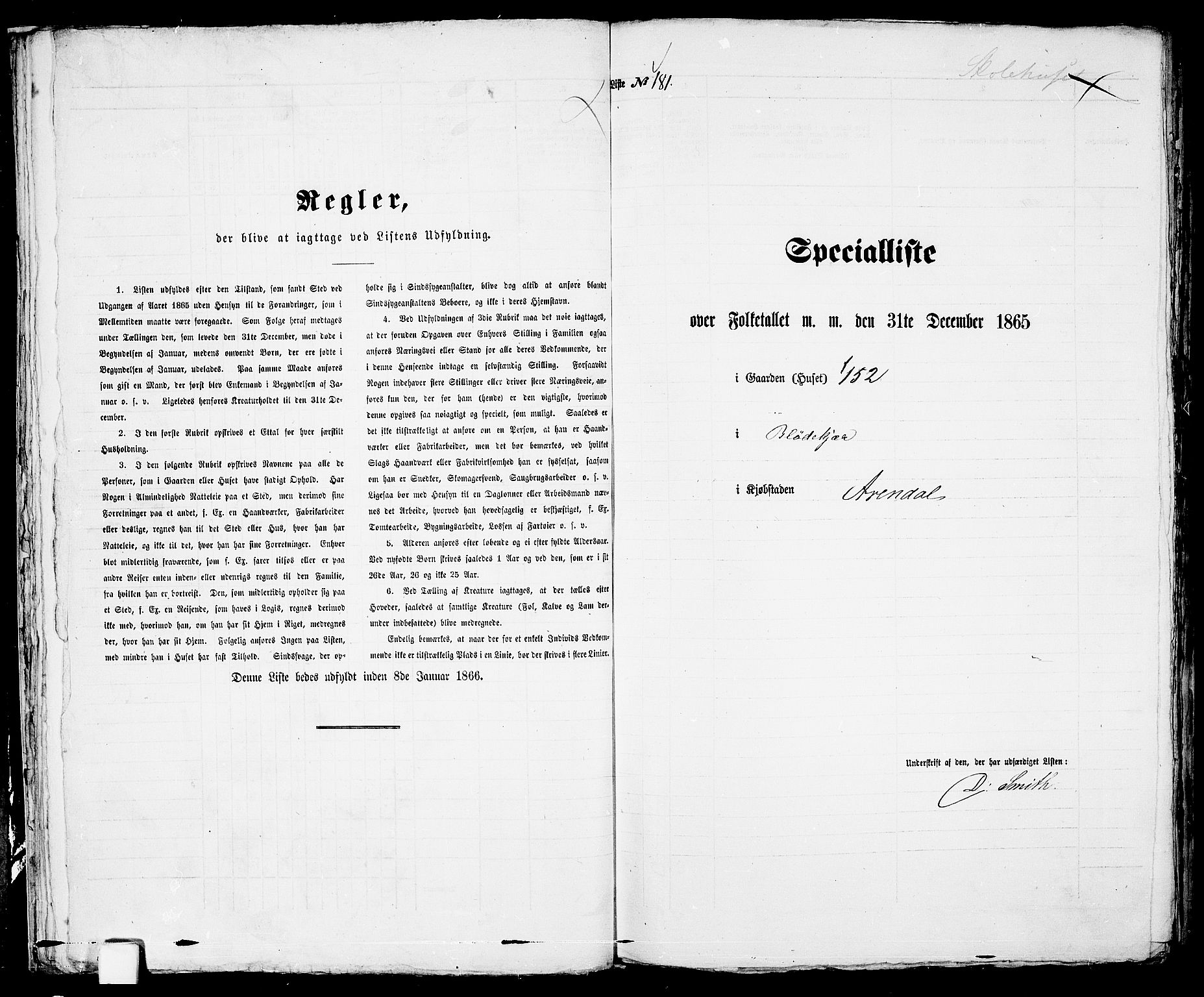 RA, Folketelling 1865 for 0903P Arendal prestegjeld, 1865, s. 369