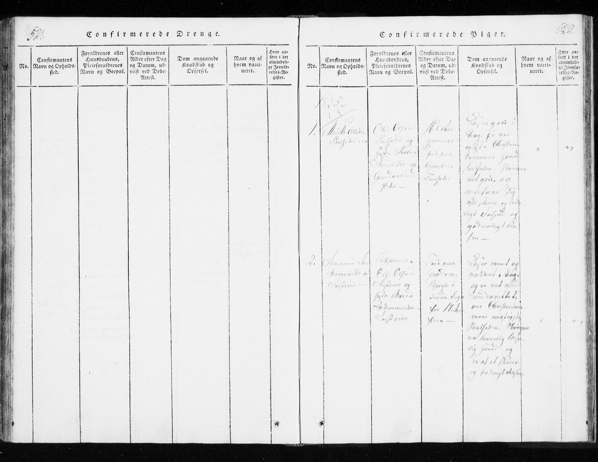 Tranøy sokneprestkontor, AV/SATØ-S-1313/I/Ia/Iaa/L0004kirke: Ministerialbok nr. 4, 1820-1829, s. 521-522