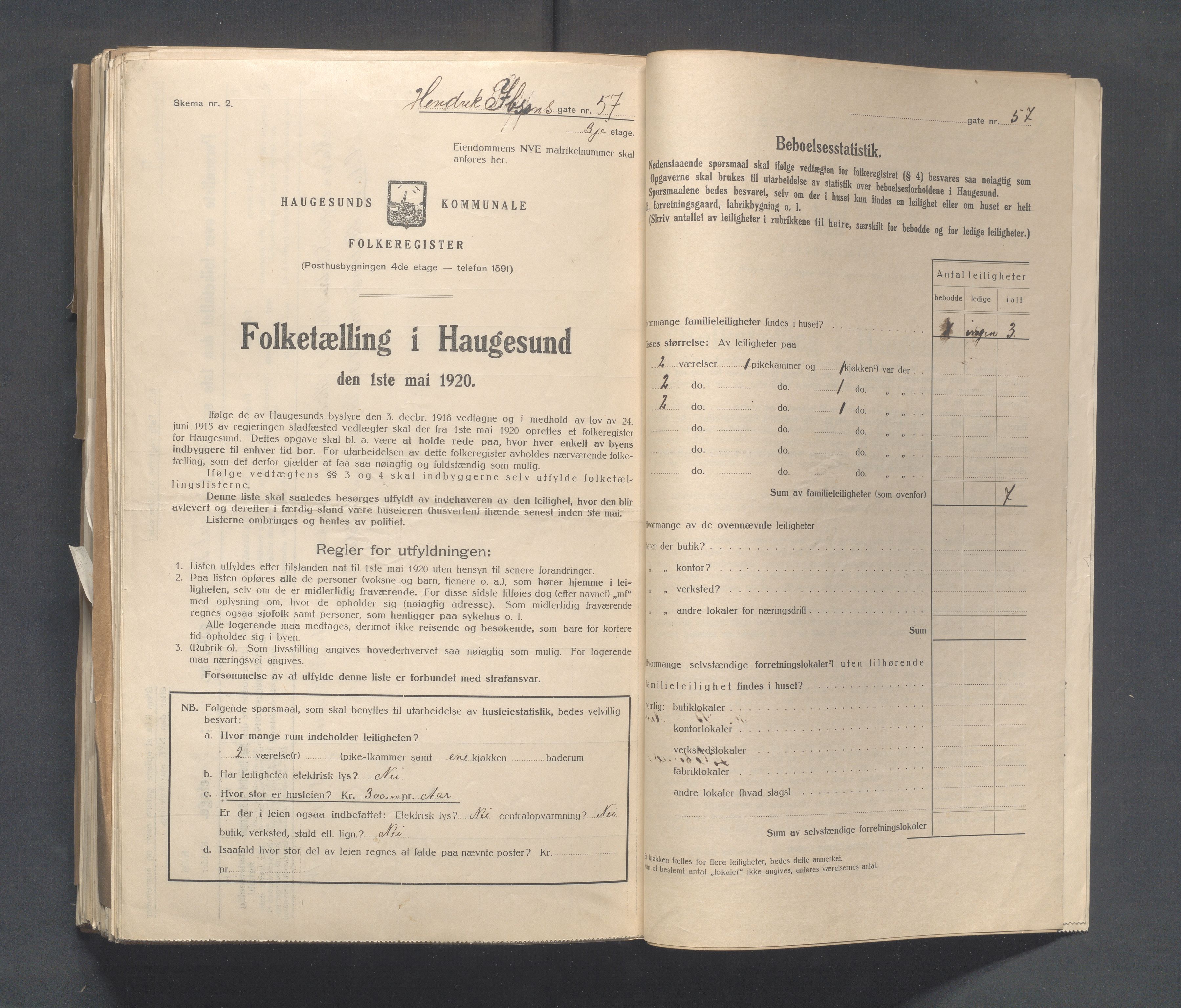 IKAR, Kommunal folketelling 1.5.1920 for Haugesund, 1920, s. 1451