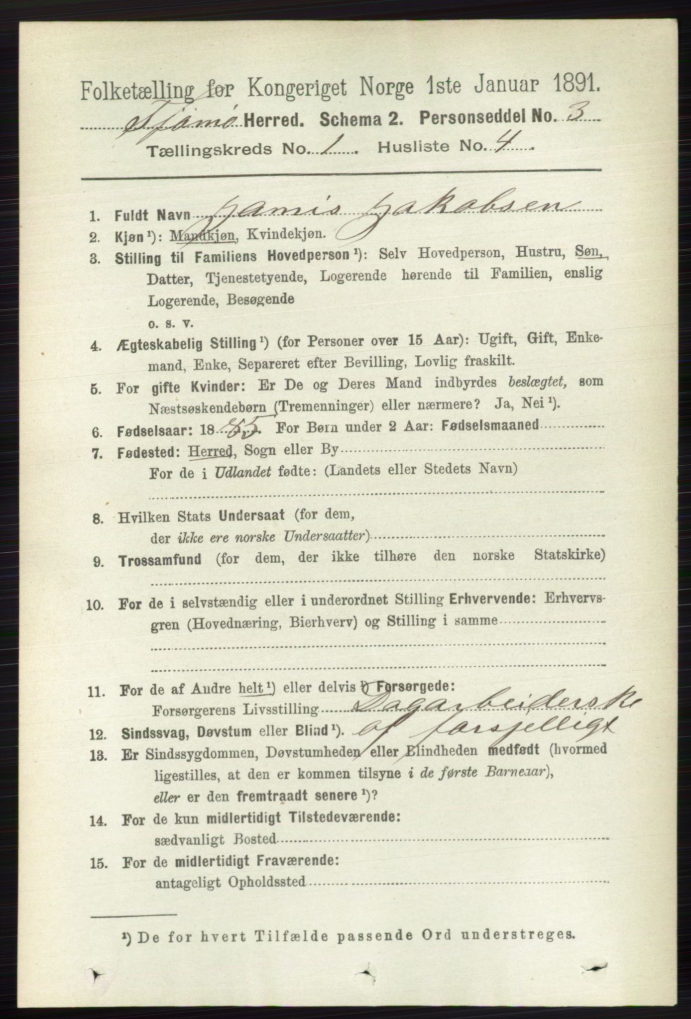 RA, Folketelling 1891 for 0723 Tjøme herred, 1891, s. 93