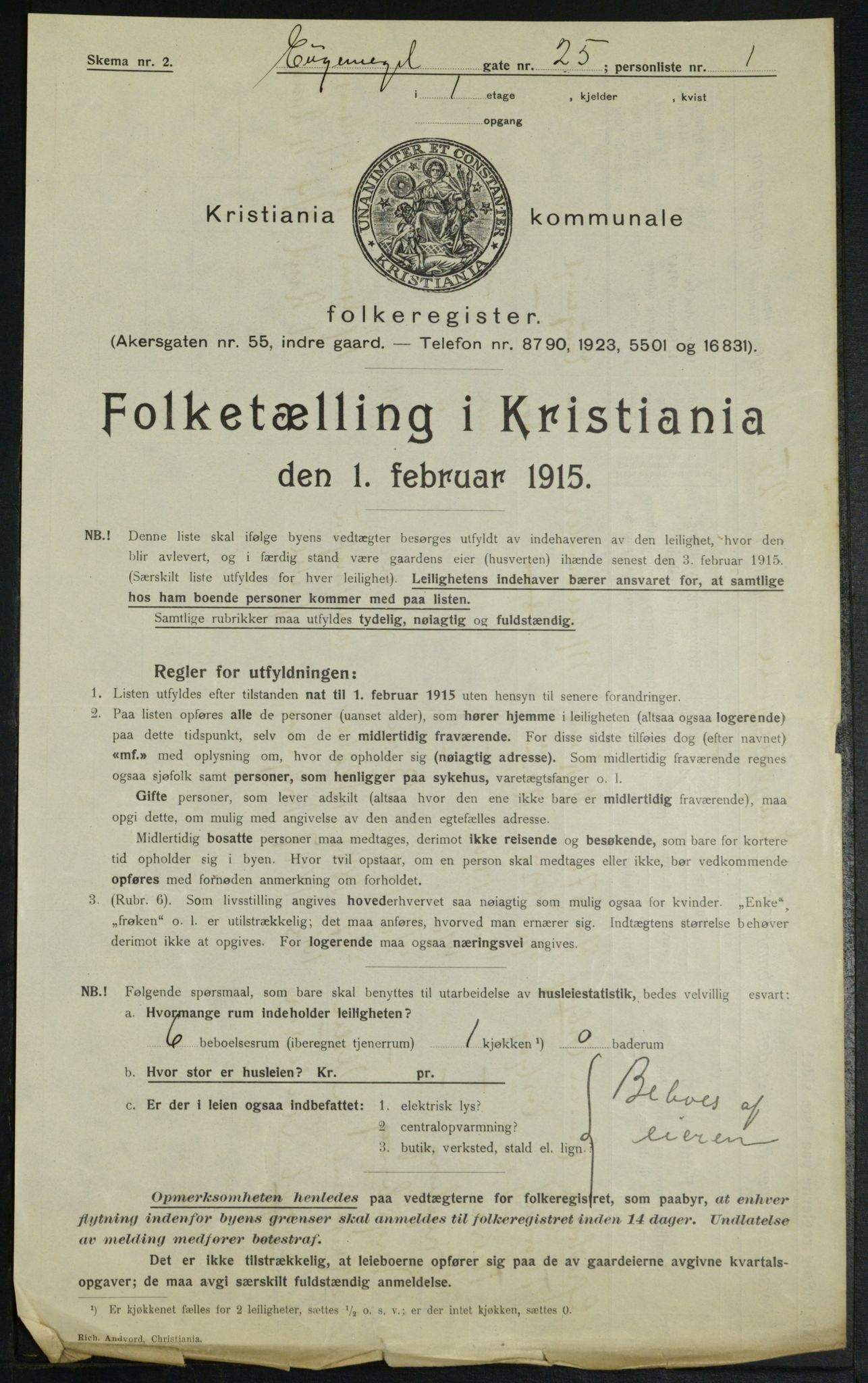 OBA, Kommunal folketelling 1.2.1915 for Kristiania, 1915, s. 22435