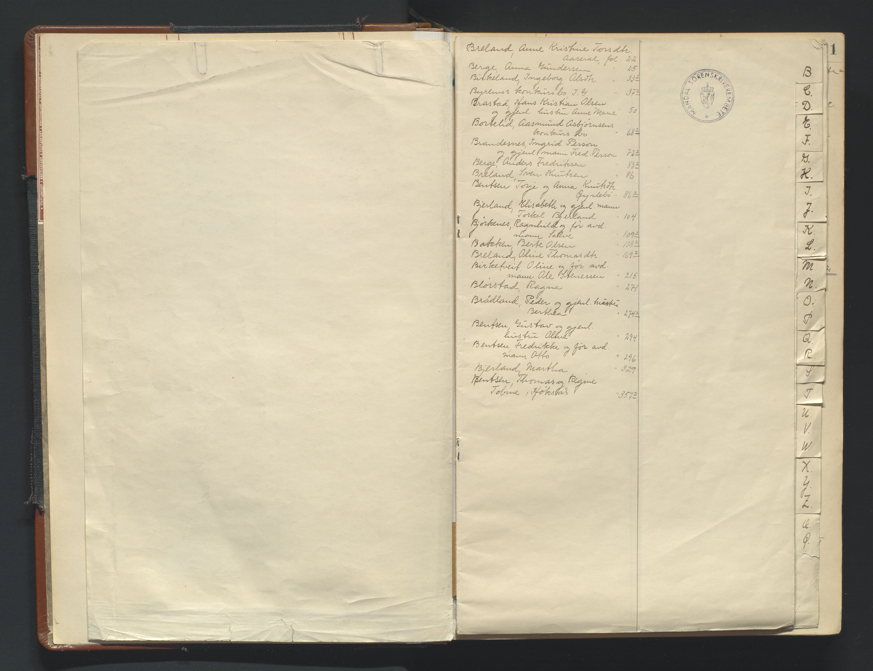 Mandal sorenskriveri, AV/SAK-1221-0005/001/H/Hc/L0101: Skifteutlodningsprotokoll med register nr 10, 1929-1938