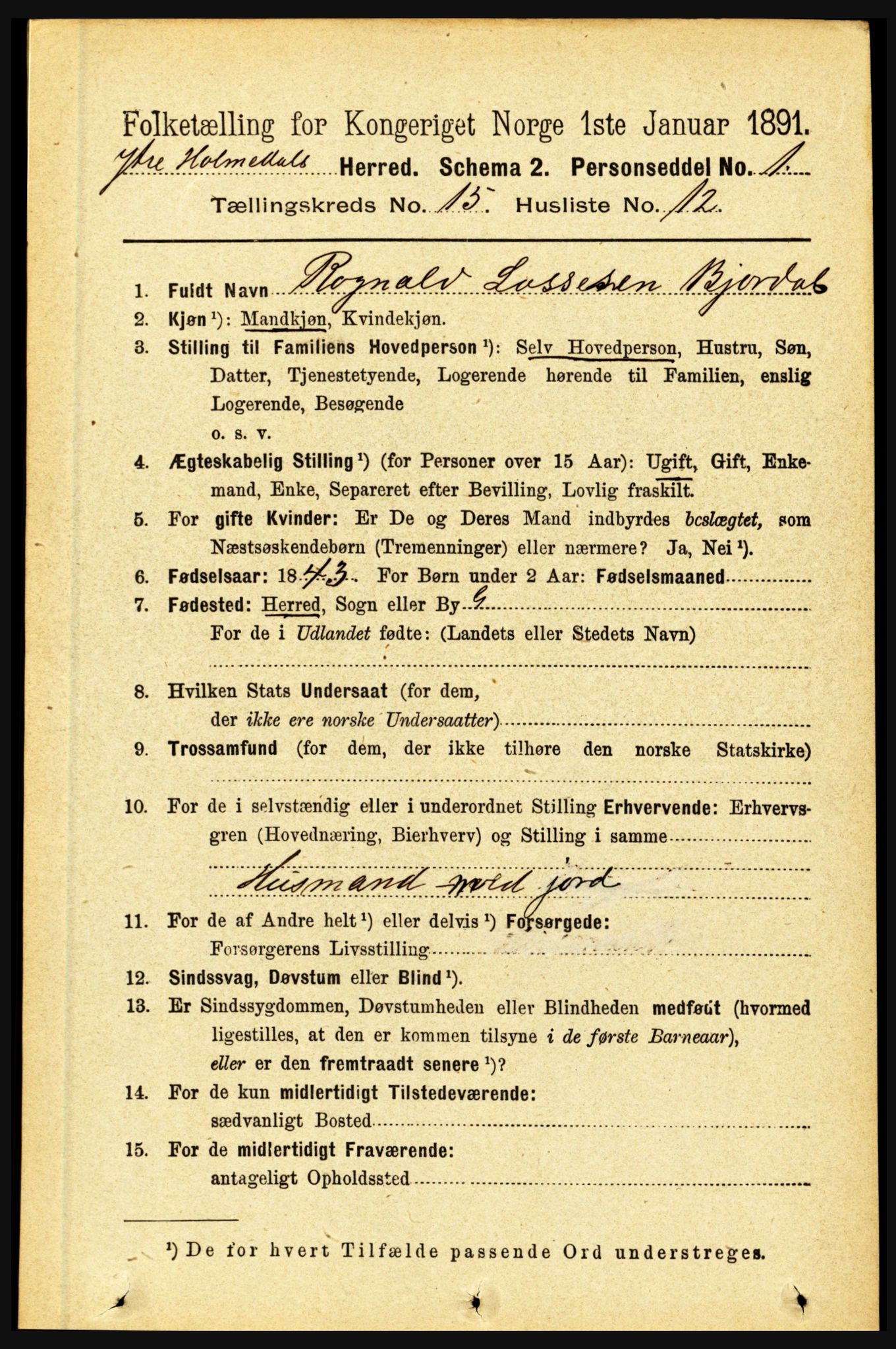 RA, Folketelling 1891 for 1429 Ytre Holmedal herred, 1891, s. 4073