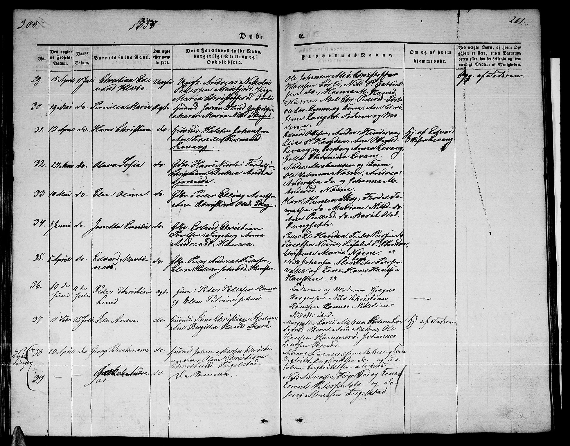 Ministerialprotokoller, klokkerbøker og fødselsregistre - Nordland, AV/SAT-A-1459/838/L0555: Klokkerbok nr. 838C02, 1842-1861, s. 200-201