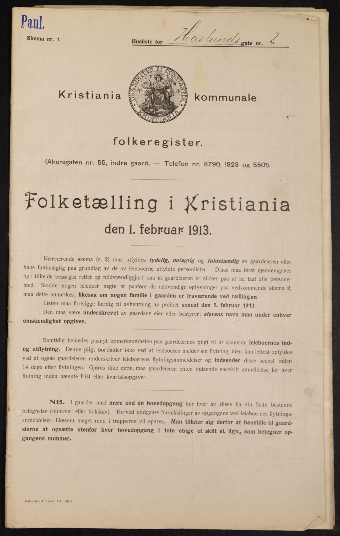 OBA, Kommunal folketelling 1.2.1913 for Kristiania, 1913, s. 26828