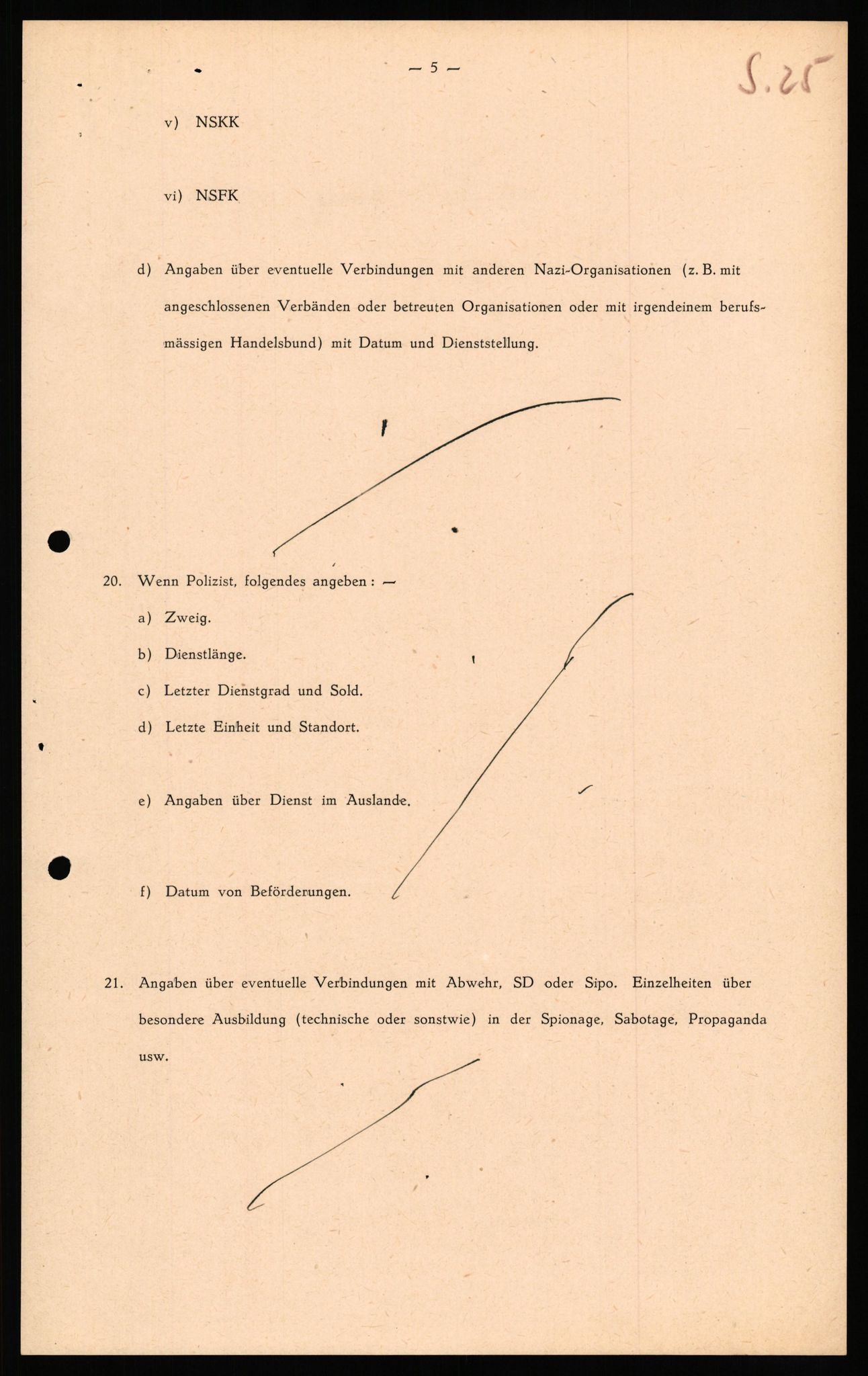 Forsvaret, Forsvarets overkommando II, RA/RAFA-3915/D/Db/L0031: CI Questionaires. Tyske okkupasjonsstyrker i Norge. Tyskere., 1945-1946, s. 258