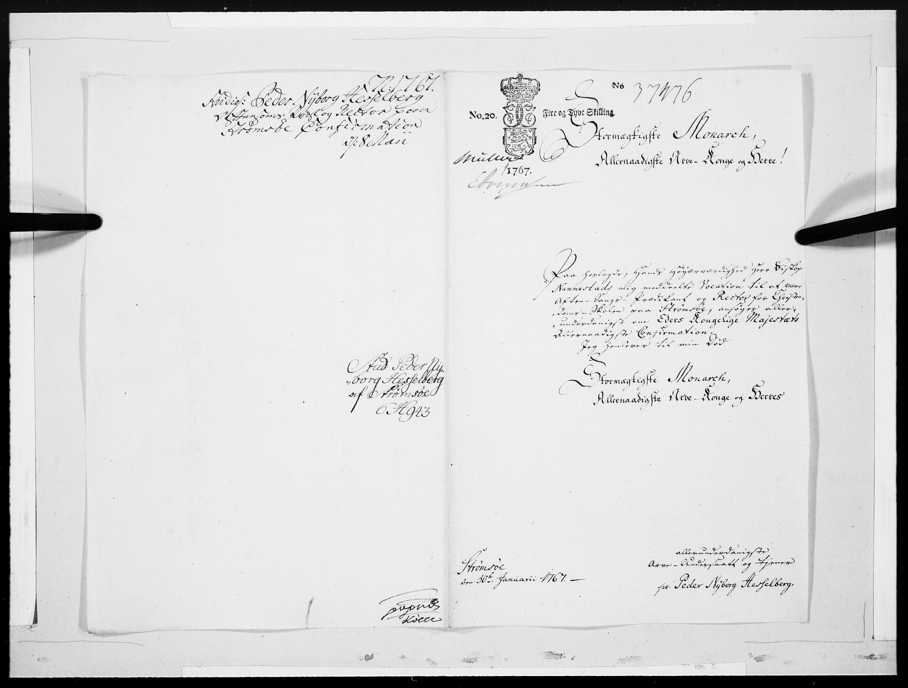 Danske Kanselli 1572-1799, RA/EA-3023/F/Fc/Fcc/Fcca/L0195: Norske innlegg 1572-1799, 1767, s. 89