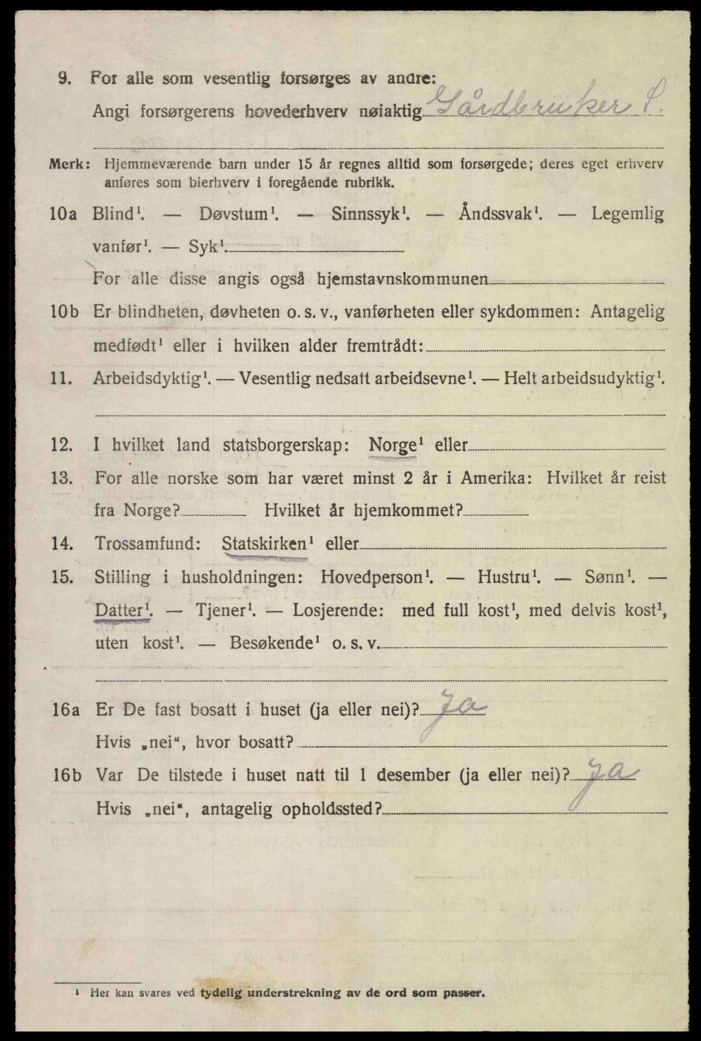 SAK, Folketelling 1920 for 1036 Fjotland herred, 1920, s. 887