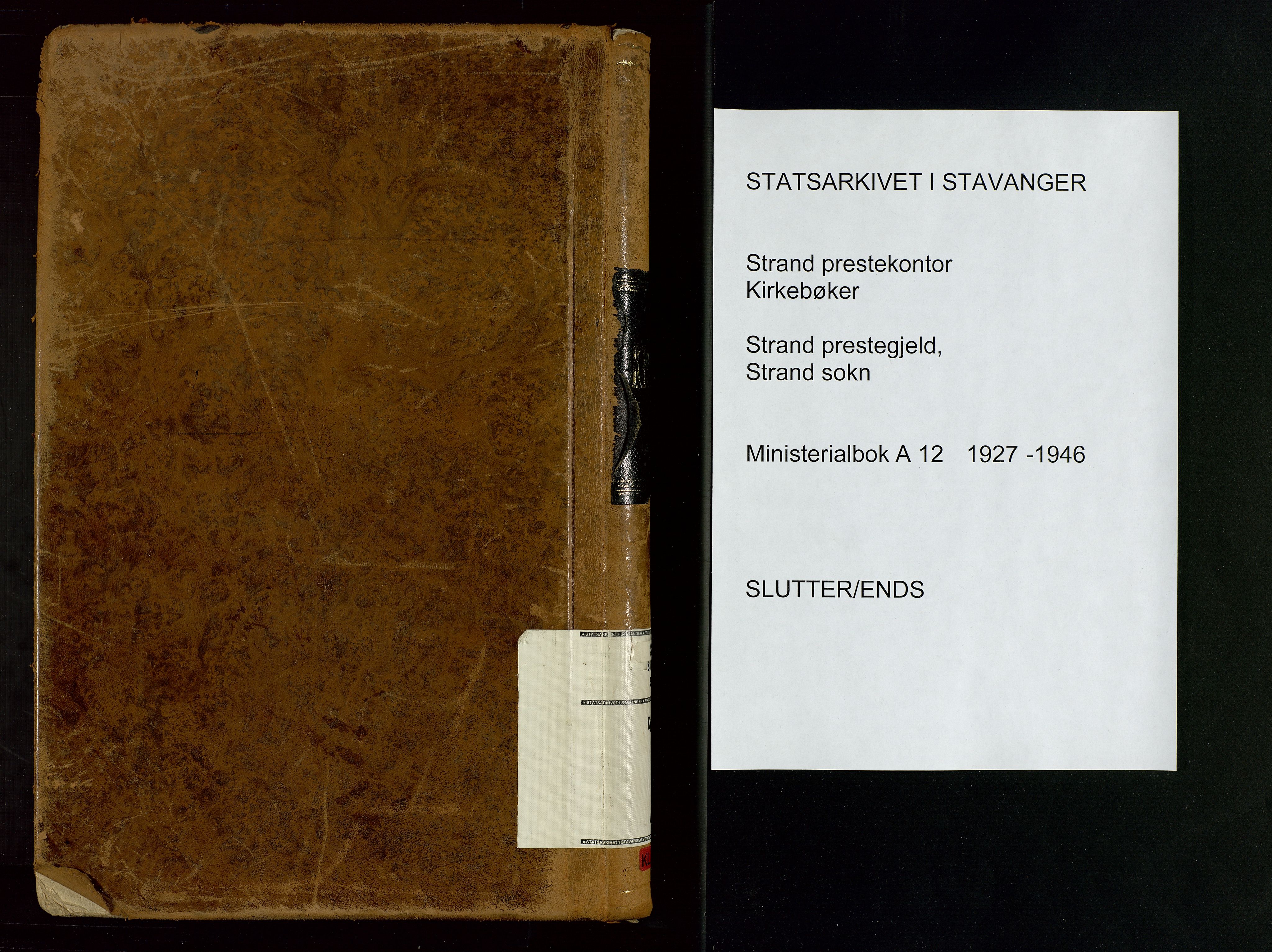 Strand sokneprestkontor, SAST/A-101828/H/Ha/Haa/L0012: Ministerialbok nr. A 12, 1927-1946