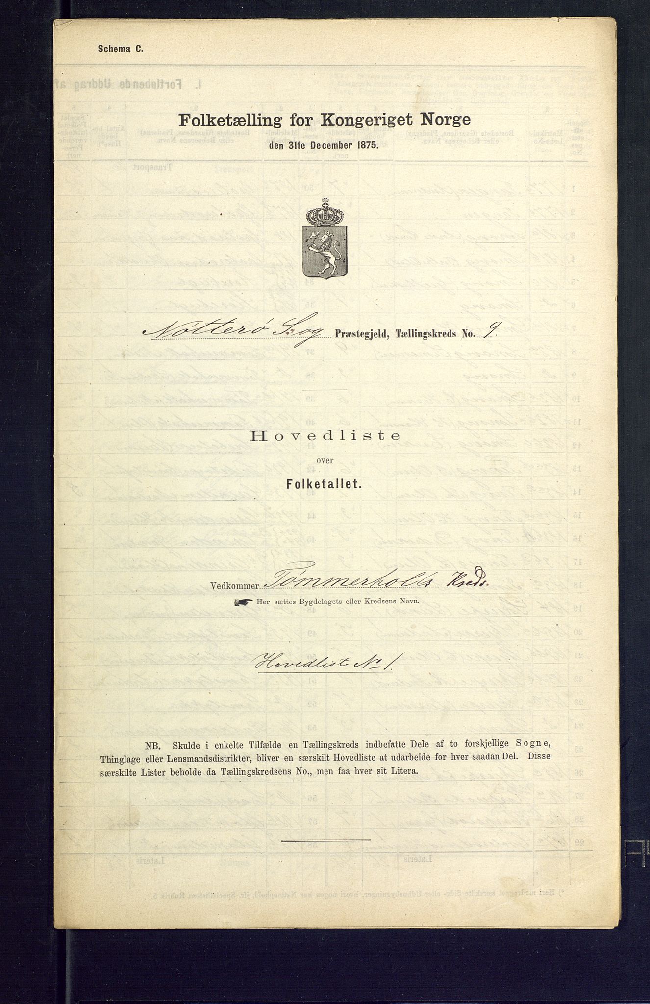 SAKO, Folketelling 1875 for 0722P Nøtterøy prestegjeld, 1875, s. 46