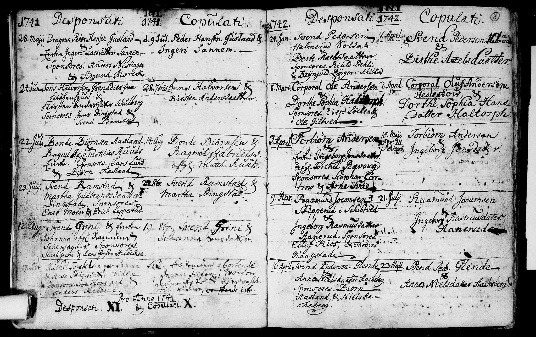 Spydeberg prestekontor Kirkebøker, SAO/A-10924/F/Fa/L0002: Ministerialbok nr. I 2, 1739-1780, s. 8