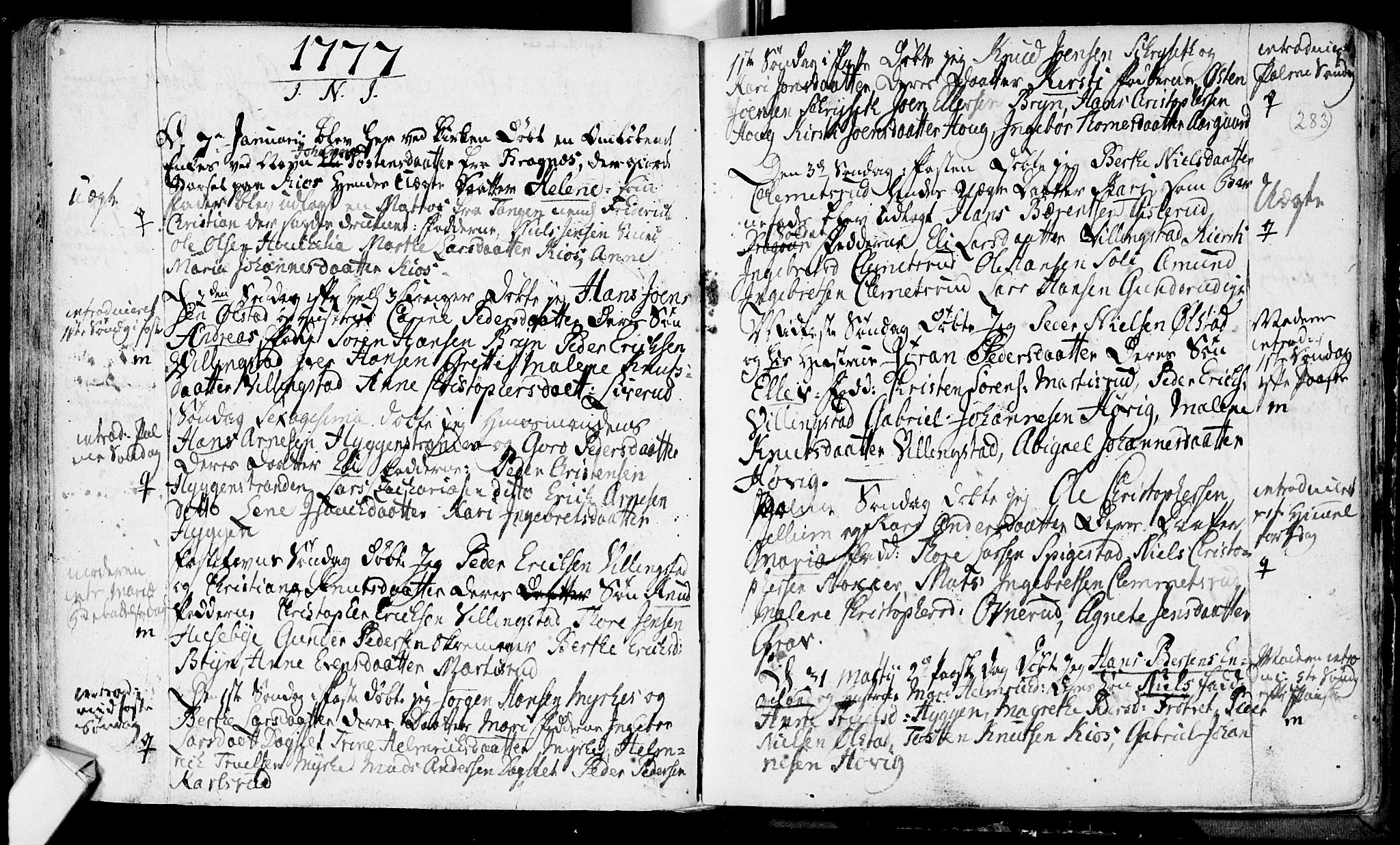 Røyken kirkebøker, SAKO/A-241/F/Fa/L0002: Ministerialbok nr. 2, 1731-1782, s. 283