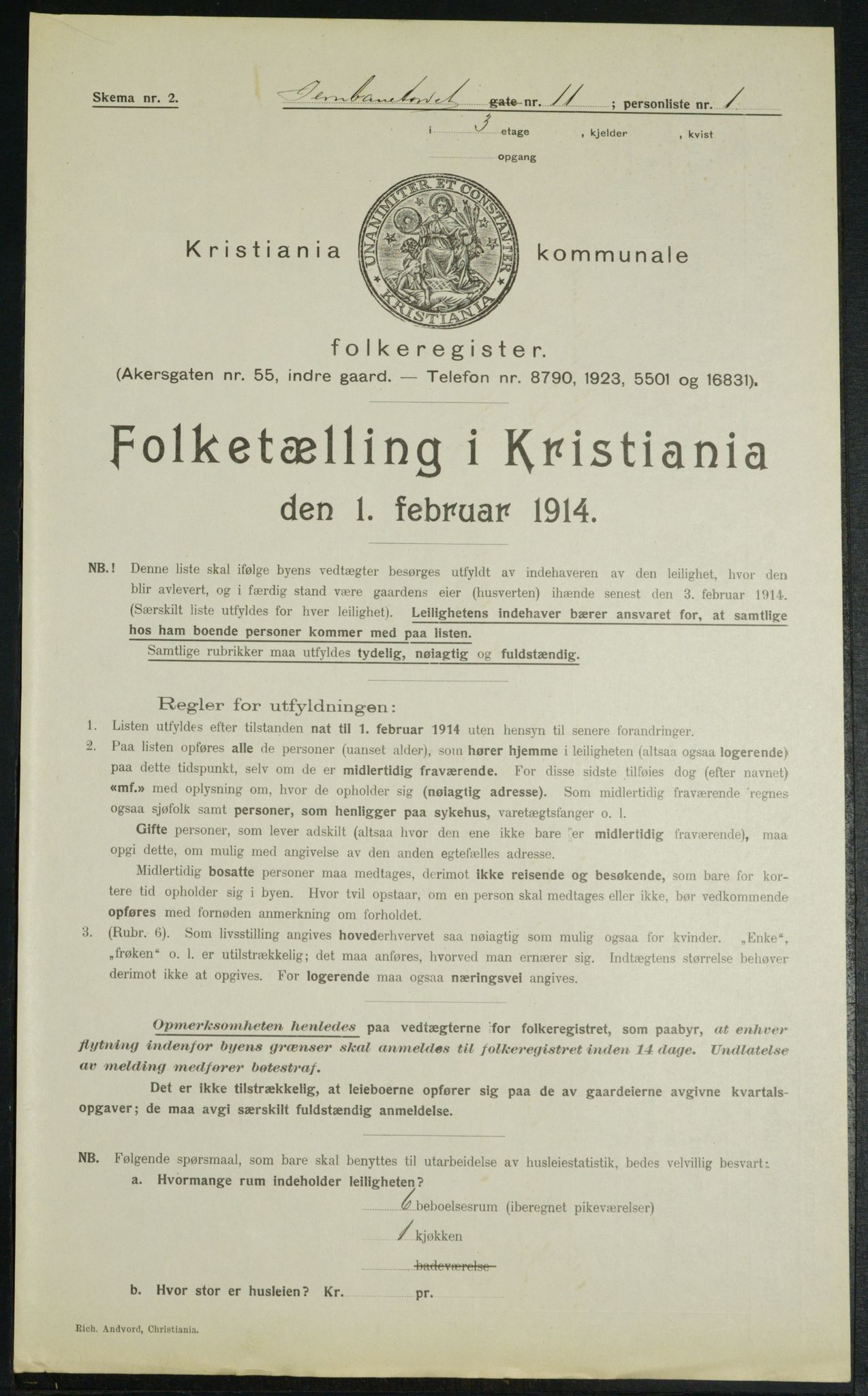 OBA, Kommunal folketelling 1.2.1914 for Kristiania, 1914, s. 46971