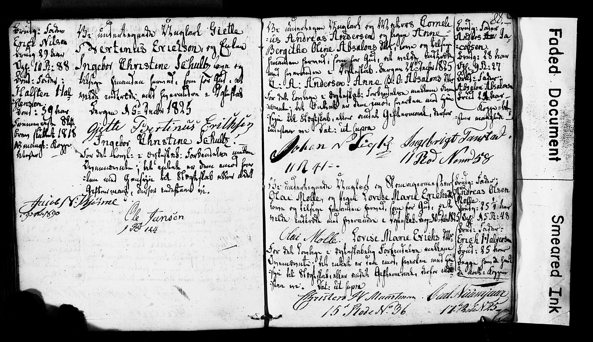 Domkirken sokneprestembete, SAB/A-74801: Forlovererklæringer nr. II.5.2, 1820-1832, s. 88