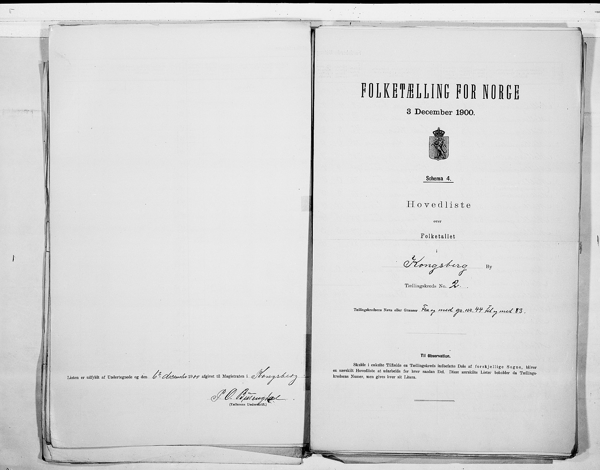 RA, Folketelling 1900 for 0604 Kongsberg kjøpstad, 1900, s. 6