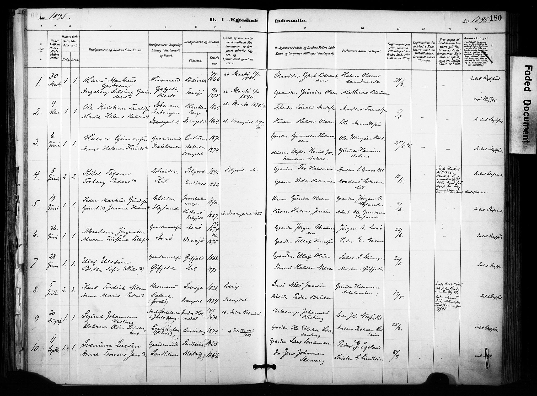 Sannidal kirkebøker, AV/SAKO-A-296/F/Fa/L0015: Ministerialbok nr. 15, 1884-1899, s. 180