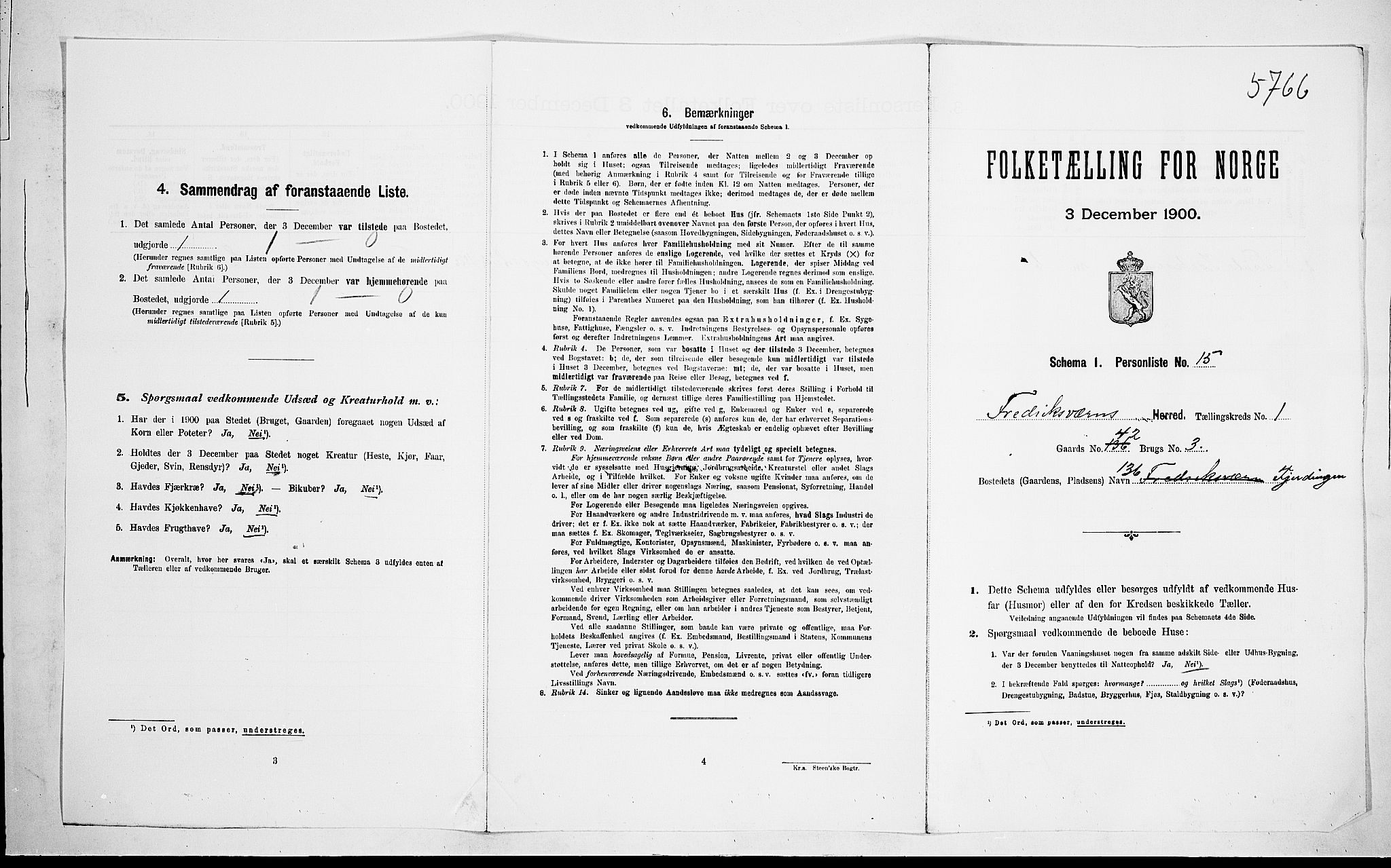 RA, Folketelling 1900 for 0798 Fredriksvern herred, 1900, s. 75