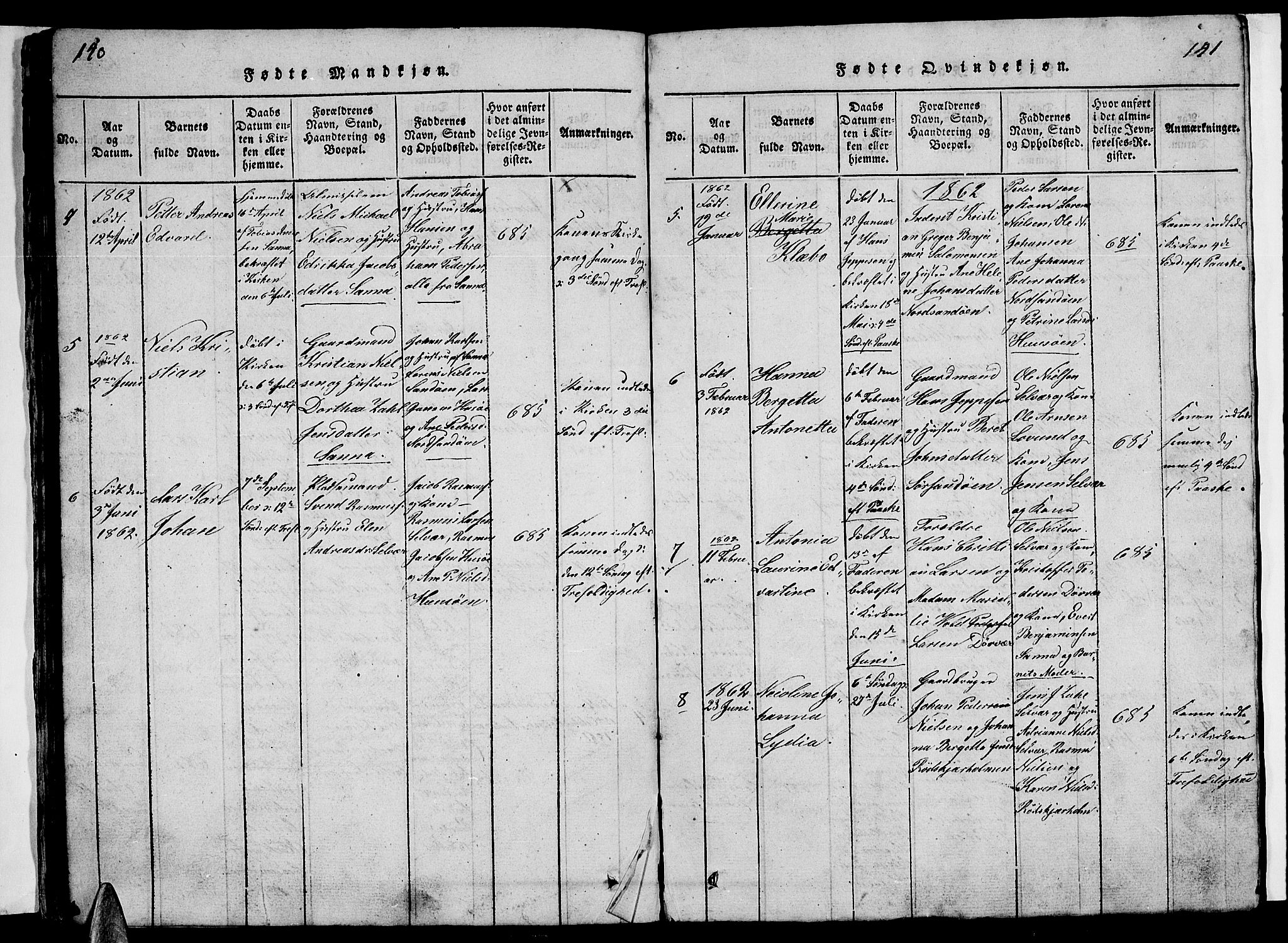 Ministerialprotokoller, klokkerbøker og fødselsregistre - Nordland, AV/SAT-A-1459/840/L0581: Klokkerbok nr. 840C01, 1820-1873, s. 140-141